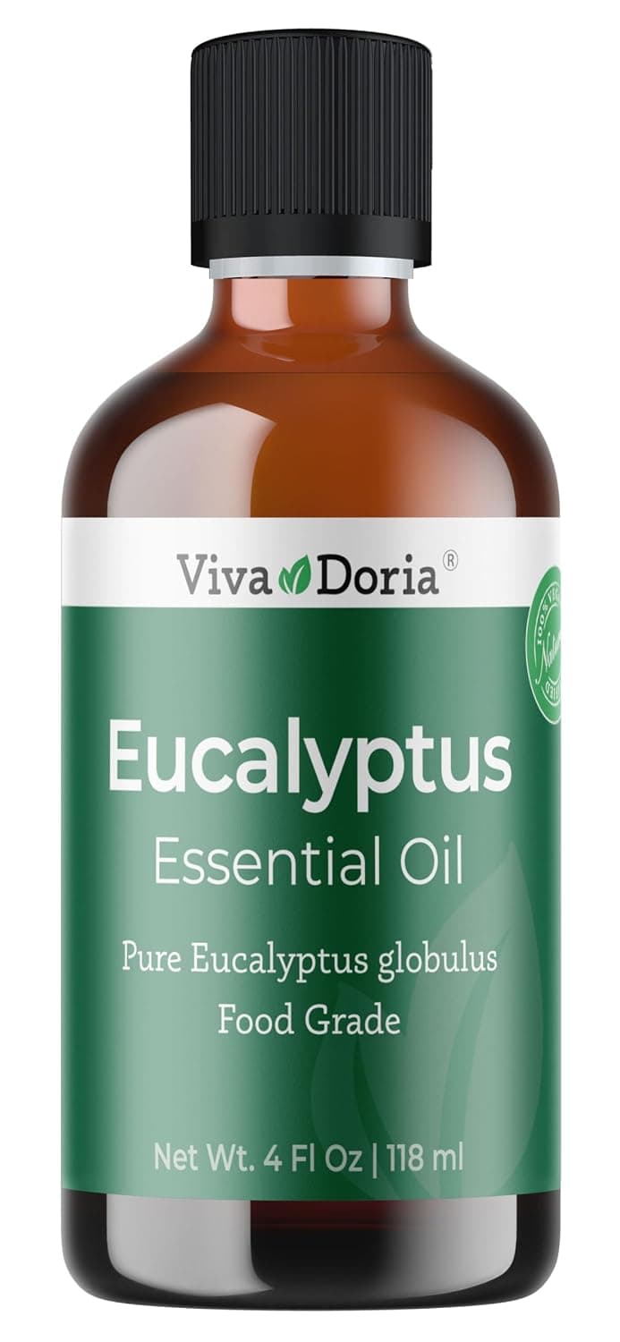 فيفا دوريا زيت الاوكالبتوس العطري، نقي 100%، زيت جلوبولوس عطري غير مخفف، للعلاج بالروائح | امن غذائيا، 118 مل (4 اونصة سائلة)