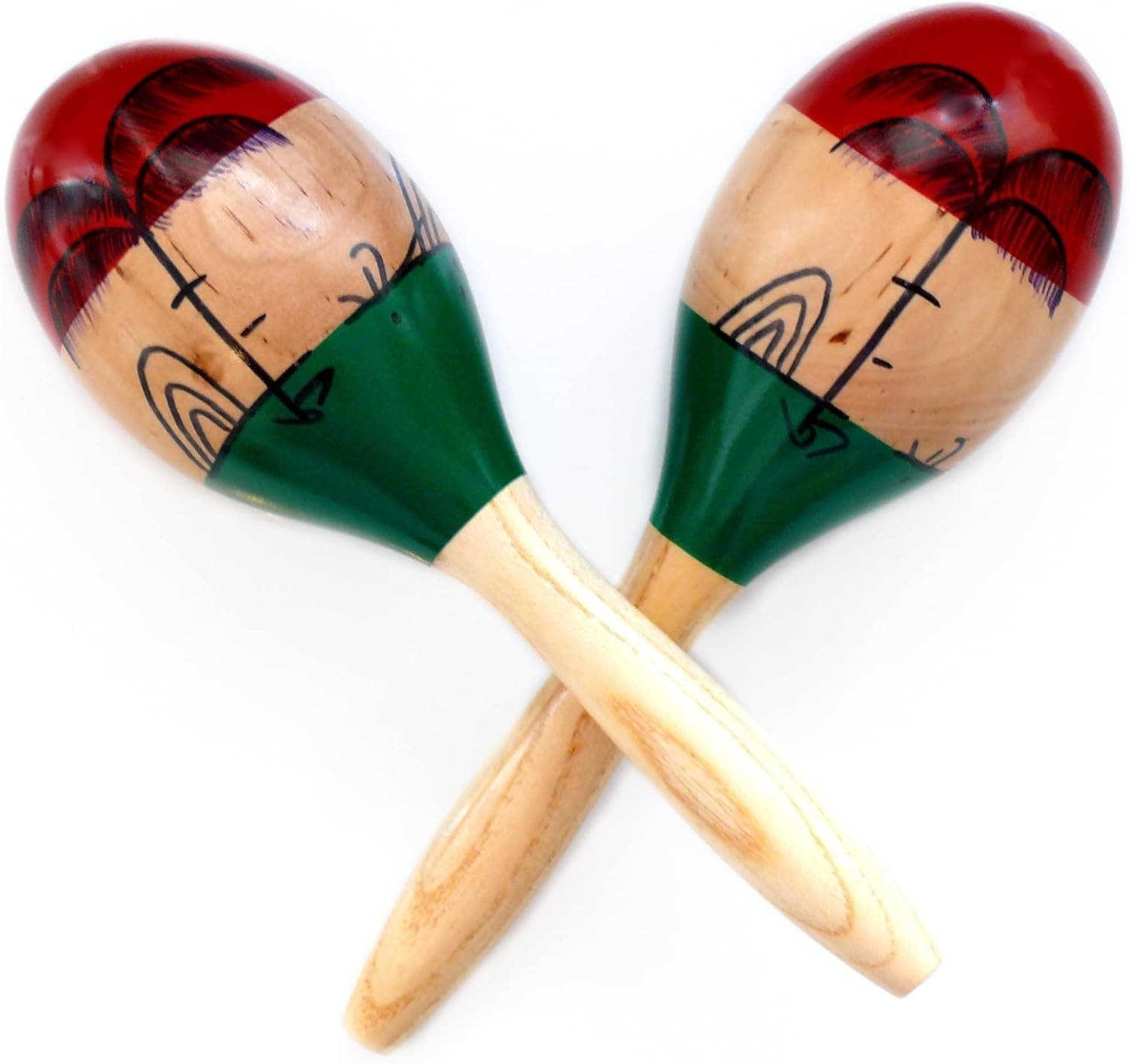 Maracas, 2Pcs Professional Maracas Musical Instruments Colorful Wood Rumba Shakers Rattle Hand Percussion of Sand of the Hammer Great Musical Instrument with Salsa Rhythm for Party, Rattle