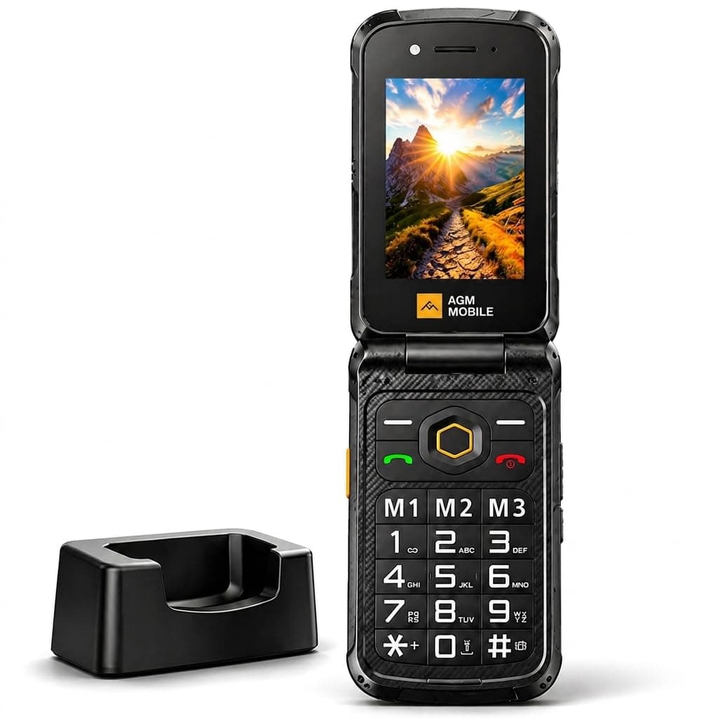 AGM M8 Rugged Basic Flip Phone,4G Feature Cell Phone,Waterproof&Drop-Proof | Dual SIM｜SOS Side Key｜Speed Dial｜104dB Powerful Speaker｜ Large Keypad&Fonts｜FM Radio