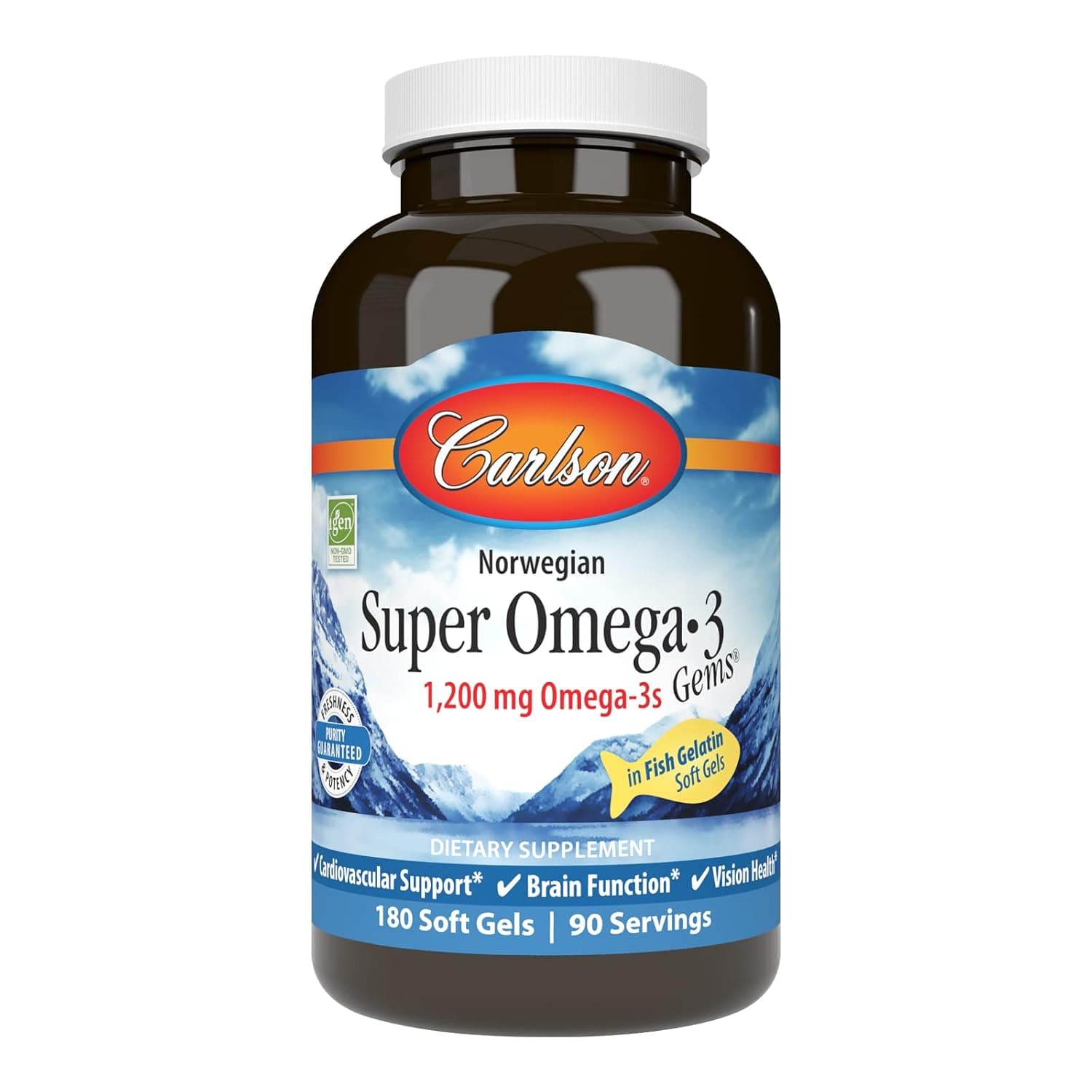 Carlson Labs, Norwegian Super Omega-3 Gems, 180 Soft Gels