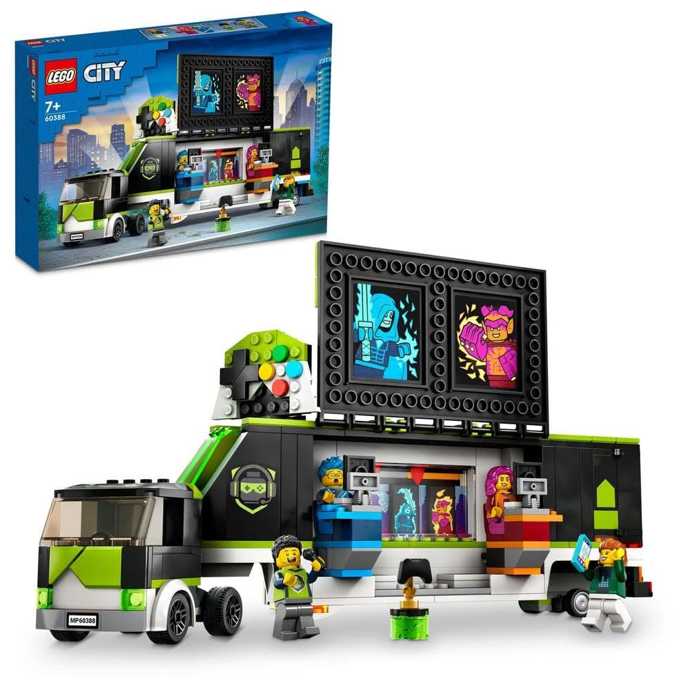 LEGO 60388 City Gaming Tournament Truck Toy, Esports Vehicle Set for Video Game Fans, Gamer Gifts for Boys and Girls Aged 7 Plus Years Old with Minifigures