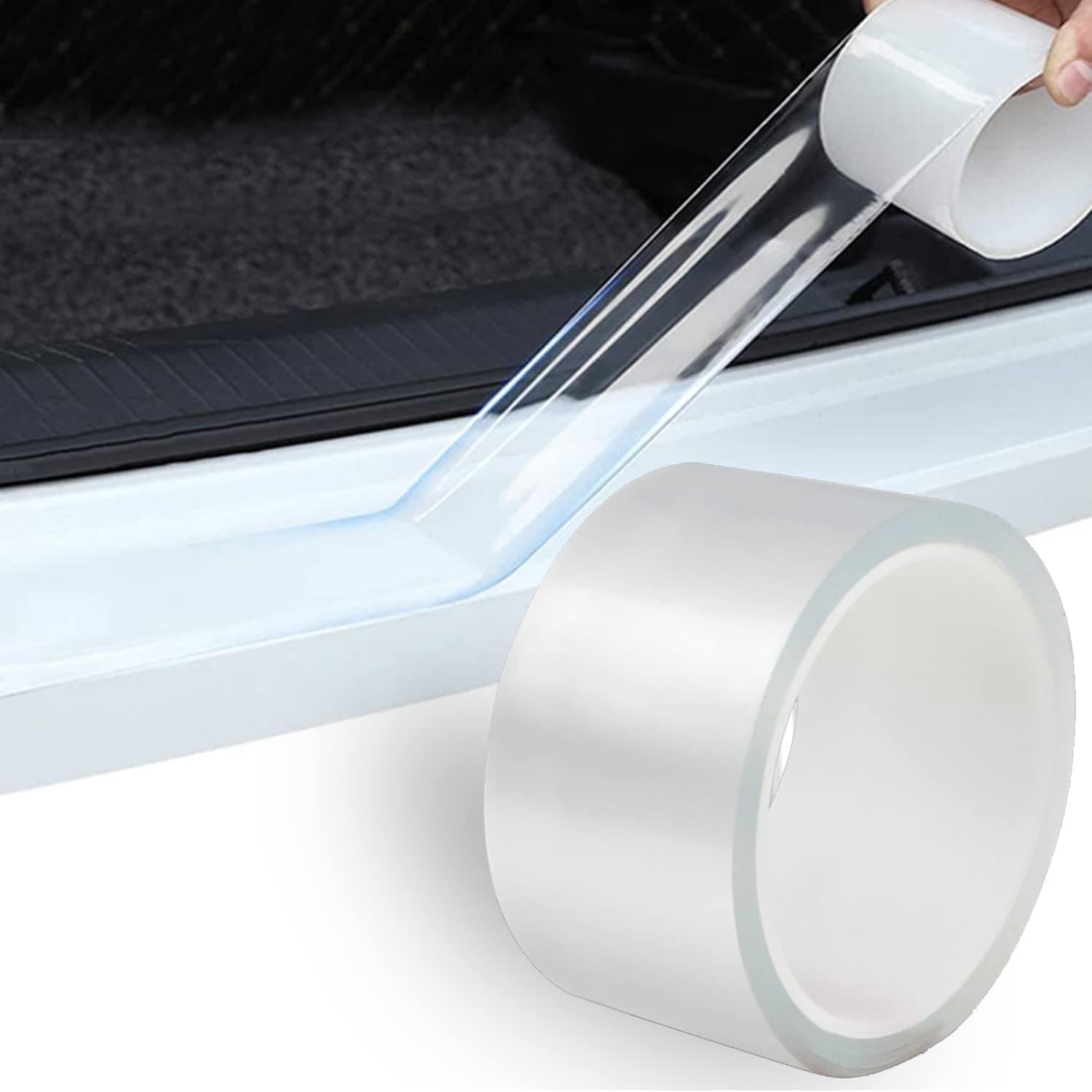 Aputue Car Door Edge Guards Door Sill Protector, 5cm x 10m Clear Universal Anti-Collision Film, Scratch Resistant Adhesive Protection for Most Vehicles, Door Seal Tape for Car Body and Trunk