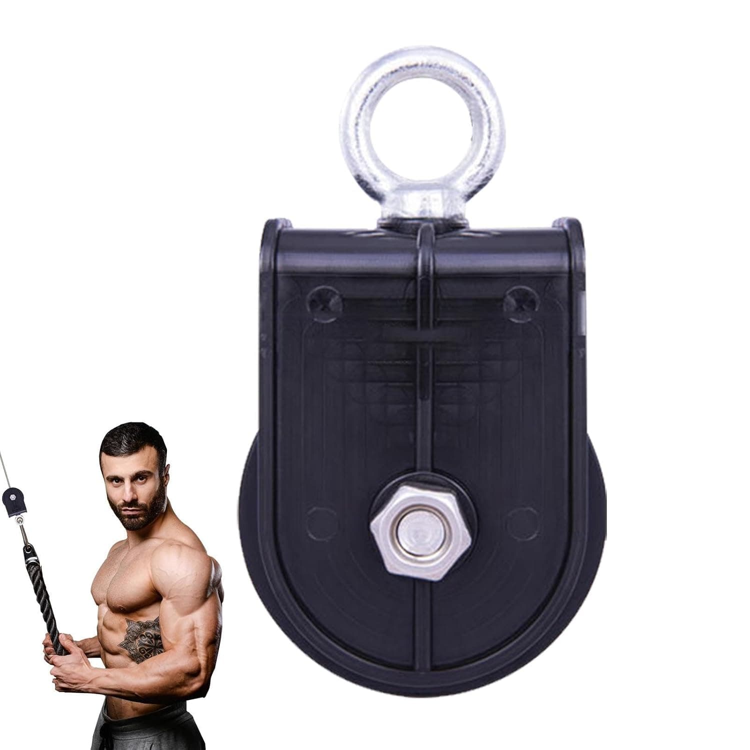 Cable Pulley,Tricep Pulley System - Silent 360° Rotating Paracord Squat Rack For Gym Cable Workout Equipment