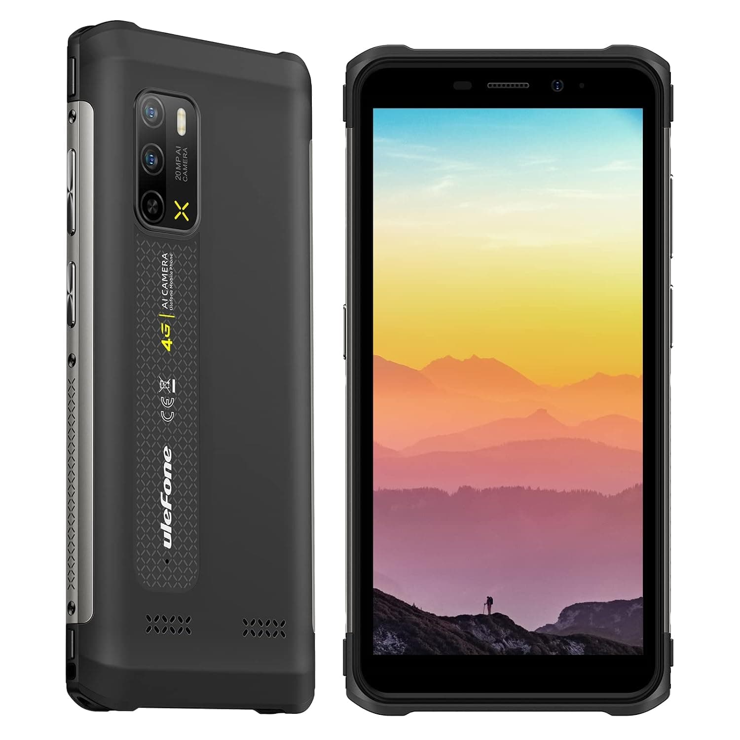 Rugged Phone, 3-Card Slots Design, Ulefone Armor X10 IP69K/IP68, 4GB RAM 32GB ROM, 4G Mobile Phones Unlocked, 5.45 inch Tough Screen, NFC, Android 11, 13MP Camera, Shockproof, UK Version, Black