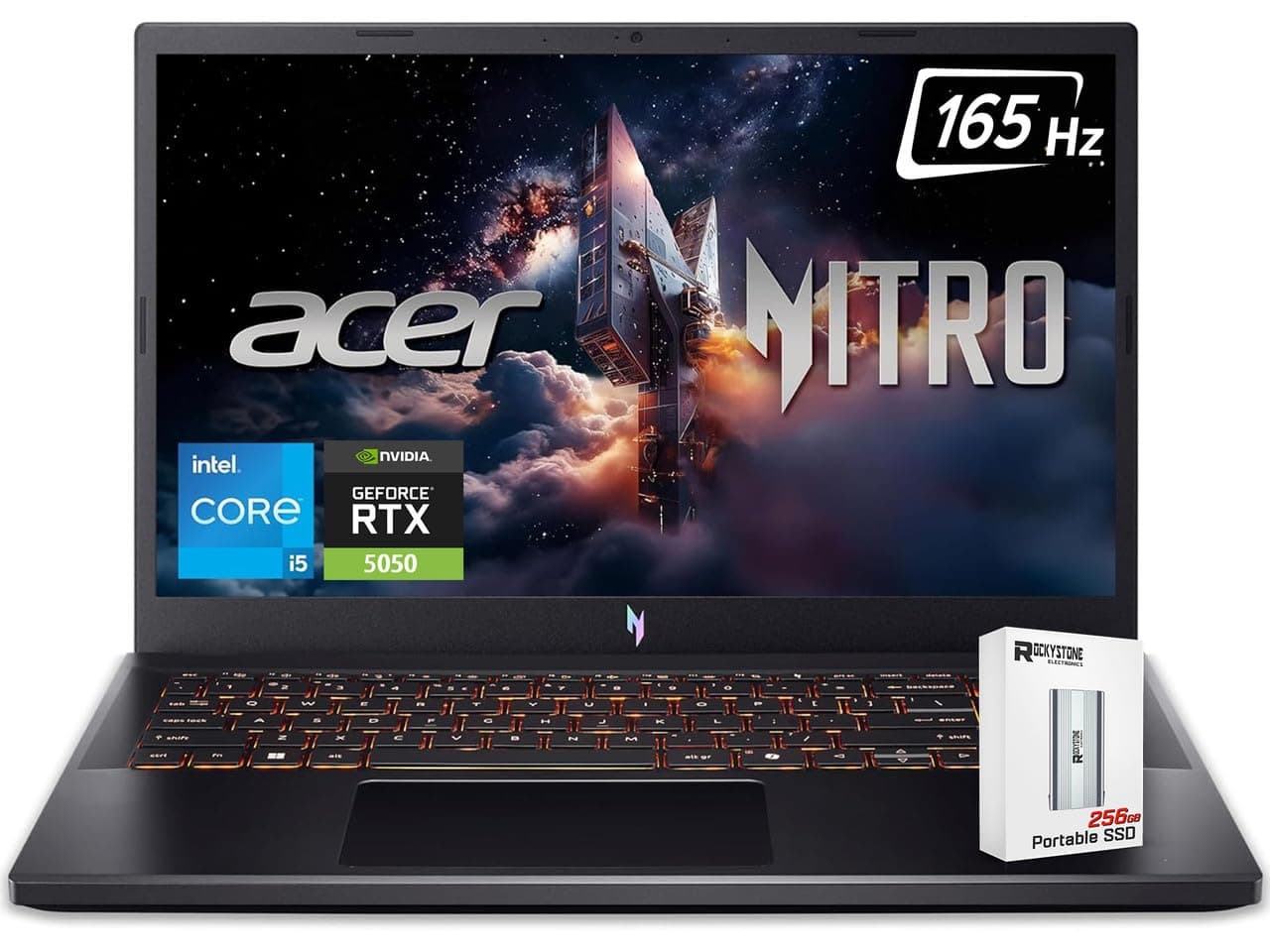 acer Nitro V 15 Gaming Laptop, 15.6" FHD 165Hz Display, 13th Intel 8-Core i5-13420H(>Intel i7-1260P), NVIDIA GeForce RTX 5050 8GB GDDR7 Graphics, Backlit KB, Win11 Home, W/256GB PSD(16GB|512GB SSD)