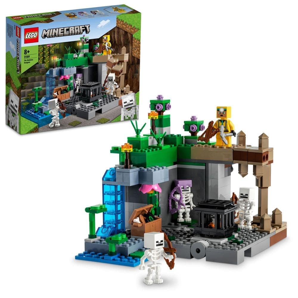 LEGO Minecraft The Skeleton Dungeon Set, Construction Toy for Kids with Caves, Mobs and Figures with Crossbow Accessories 21189