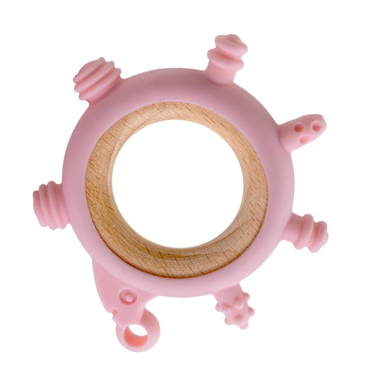 Teething Ring Cute Porcupine Food-grade Silicone Teether | Kids Sensory Toys for Stroller Bath Nursery Carseat Playtime Shower Birthday Travel Home Shopping Walking