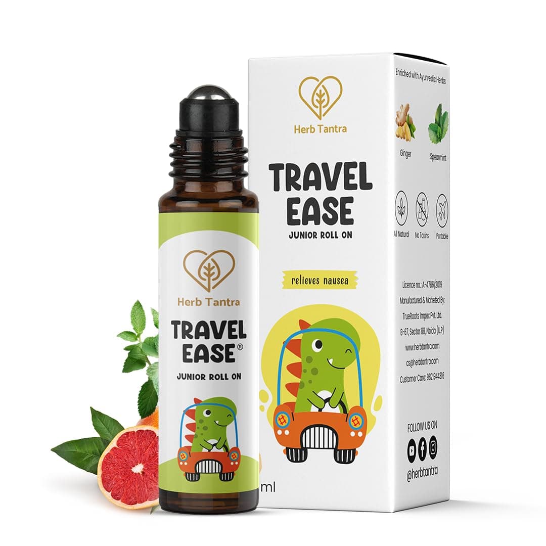 Herb Tantra Travel Ease Junior Kids Roll On For Motion Sickness and Nausea (9 ml)