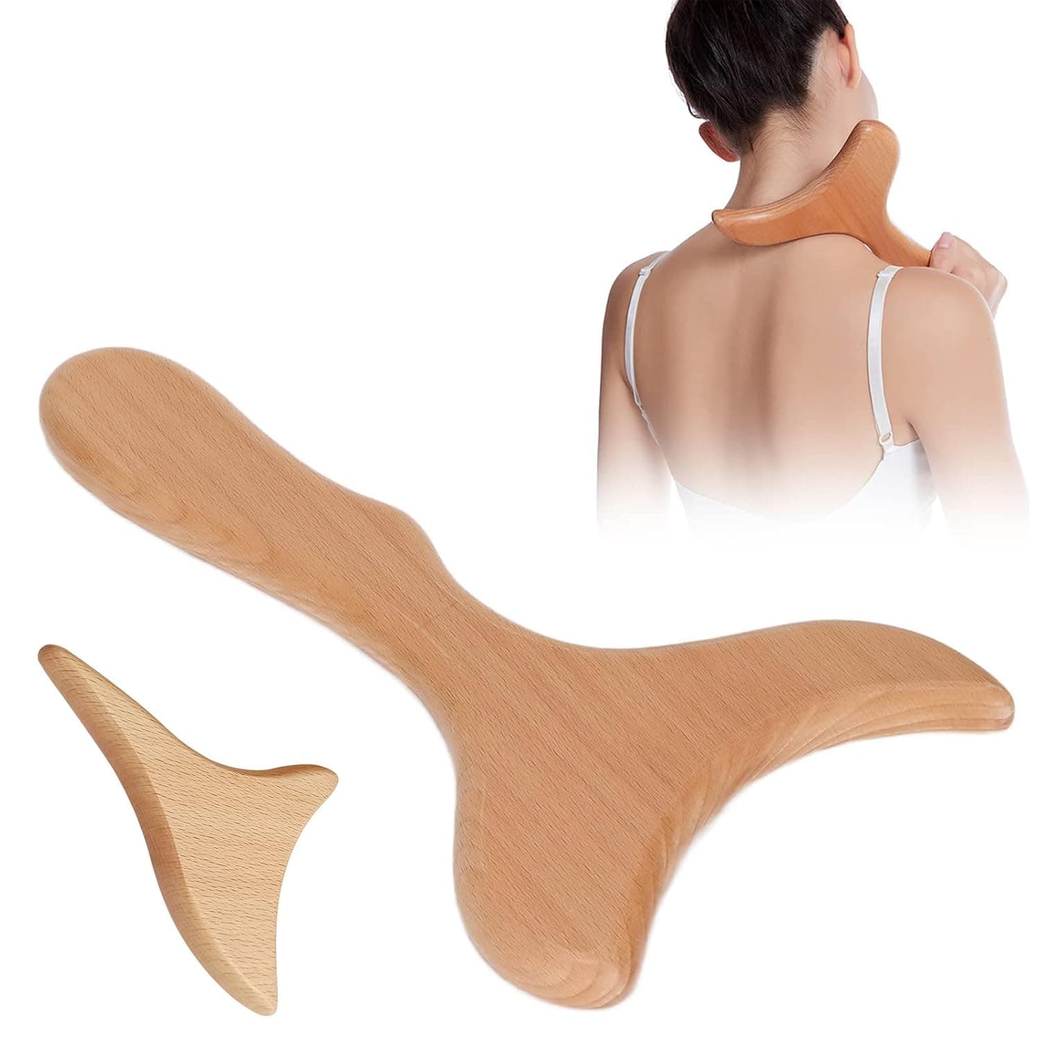 Gua Sha Massage Wood, Wooden Massage, Gua Sha Massager for Neck, Legs, Back and Body, Pain Relief and Relaxation