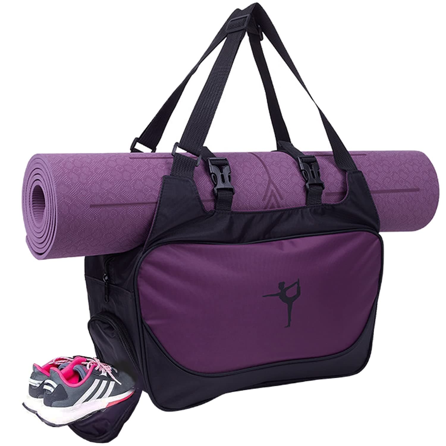 NA Yoga Mat Bag Multifunction Yoga Mat Carrier with Adjustable Strap Sport Duffle Bag Training Handbag Yoga bag Fits All Your Daily Stuff for Women(No Yoga Mat)