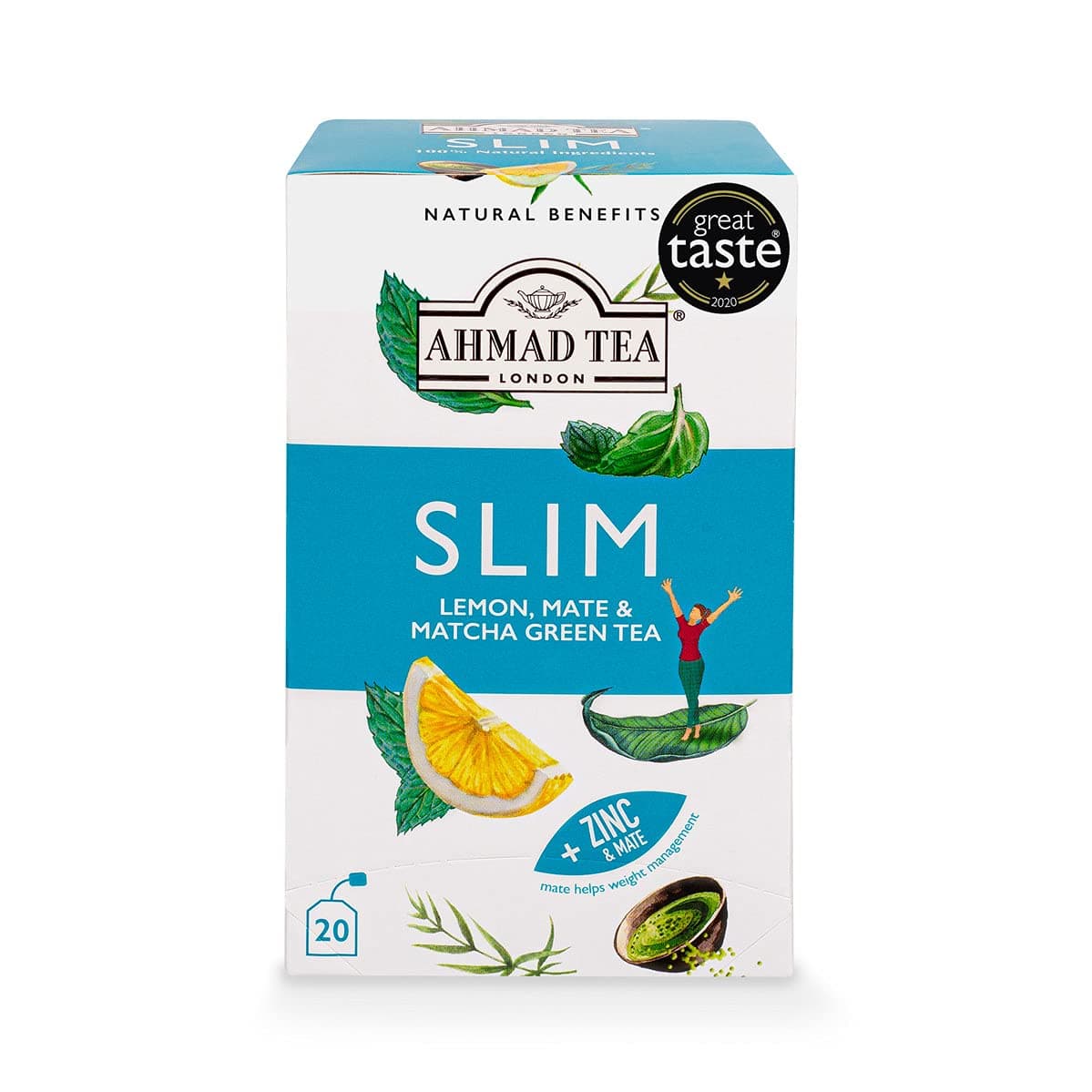 Ahmad Tea Lemon, Mate & Matcha Green Tea "Slim" Infusion - 20 Teabags