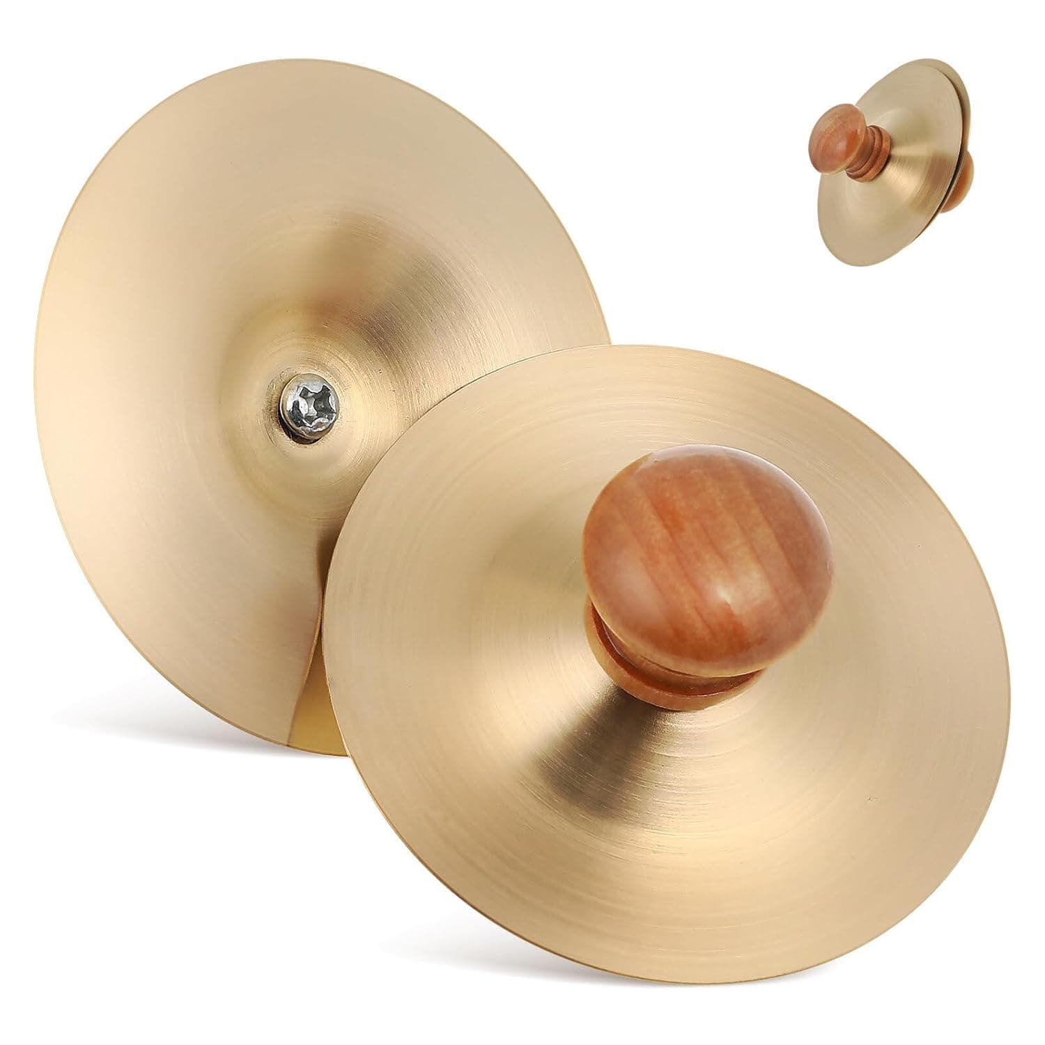 Pair of Mini Finger Cymbals 7 cm Brass Handheld Percussion Instruments for Belly Dance, Kids Musical Toys, Beginners Practice Drums, Lightweight & Durable Performance Accessories