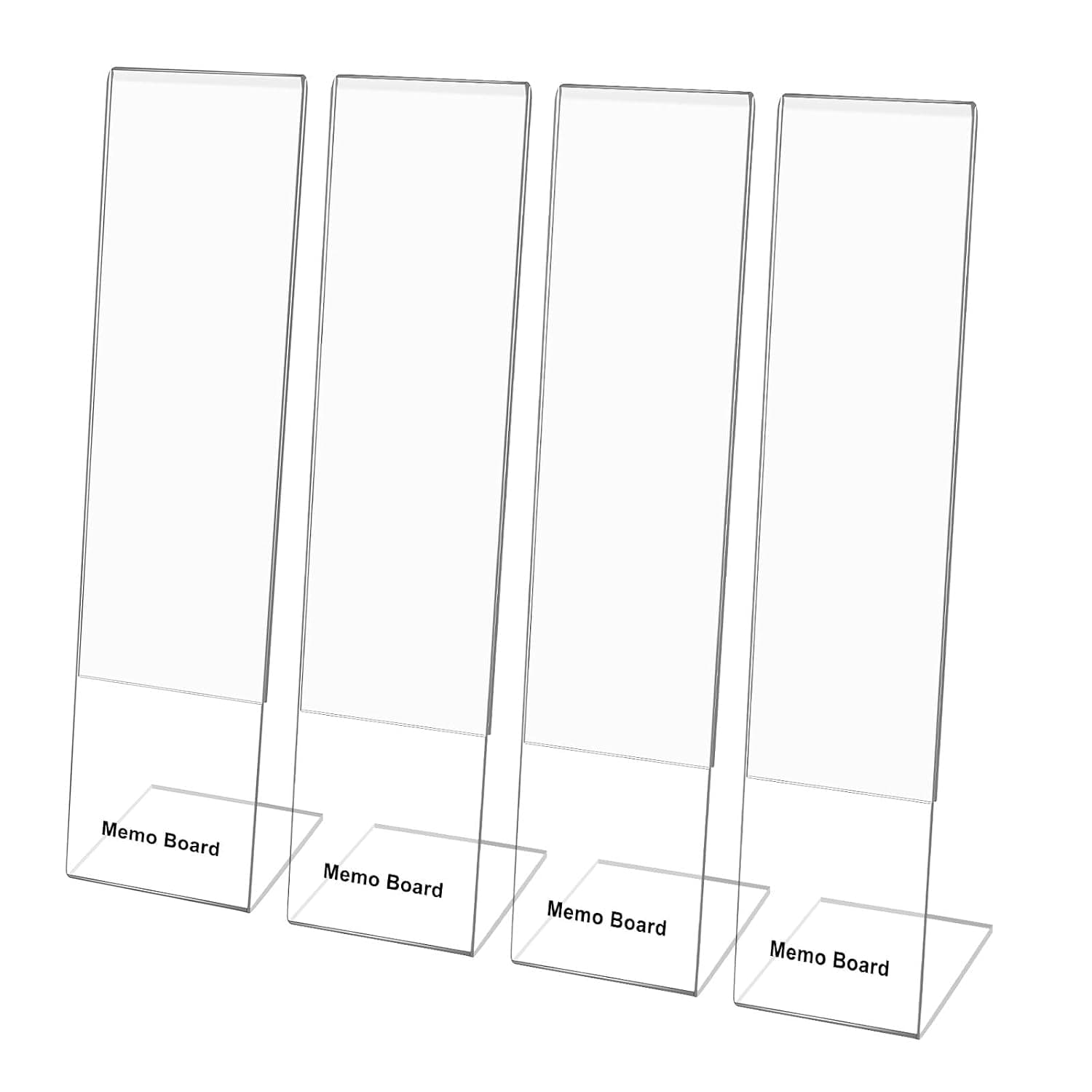 Gelite Monitor Memo Board Memo Holder by Computer Screen Acrylic Sticky Note Stand Message Board Memo Panel Reminder for Office, Pack of 4, Clear