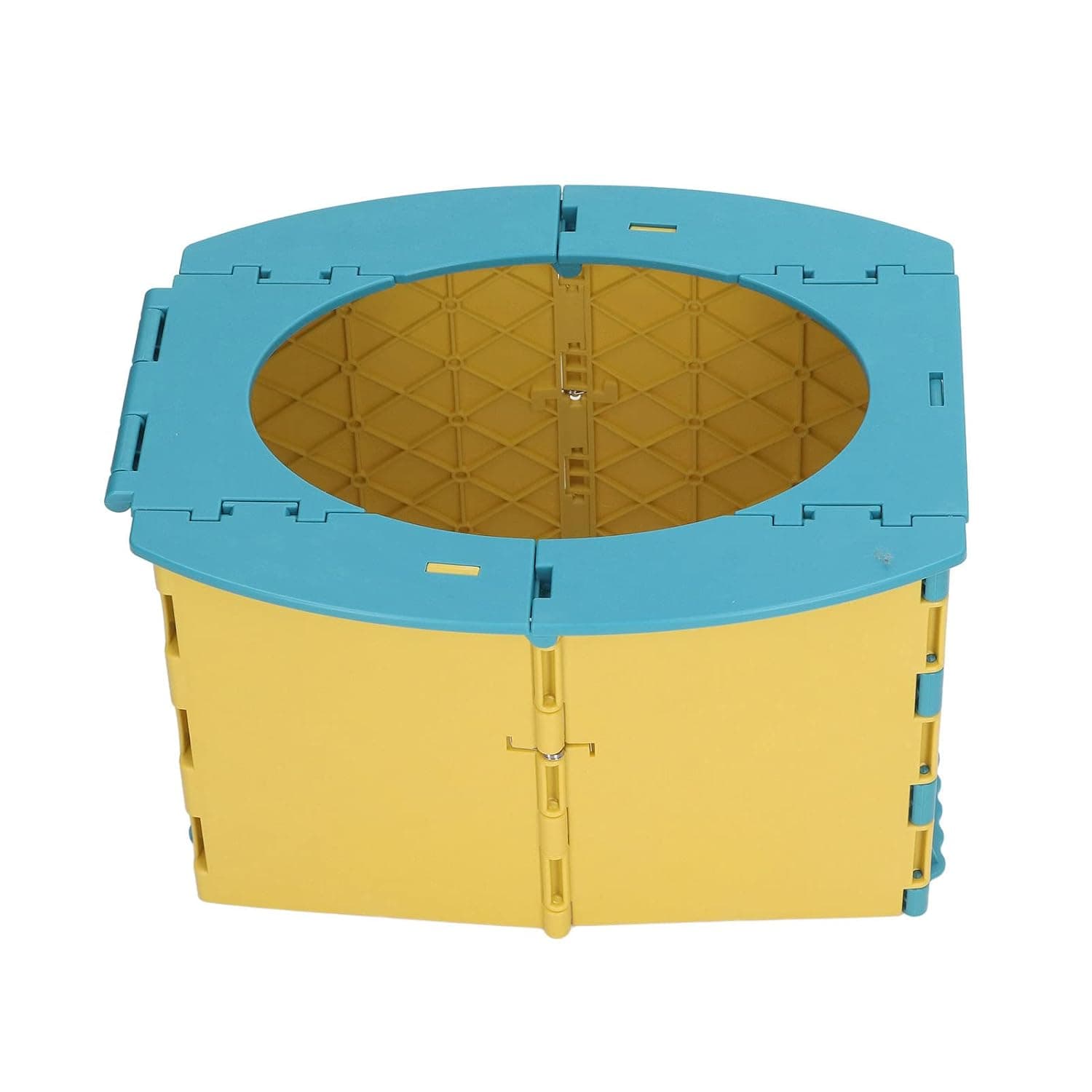 Toddler Potty, Foldable PP Portable Baby Toilet, Travel Potty Training Toilet For Kids With Storage Bag Strap Trash Bag For Camping Travel Long Distance Driving Car Tourism (Blue Yellow)