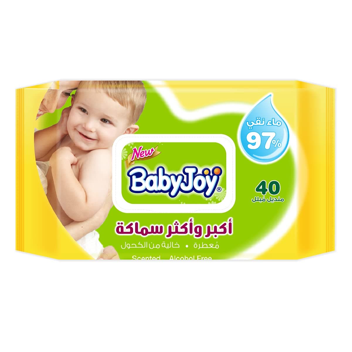 BabyJoy Thick and Large Scented, 40 Wet Wipes