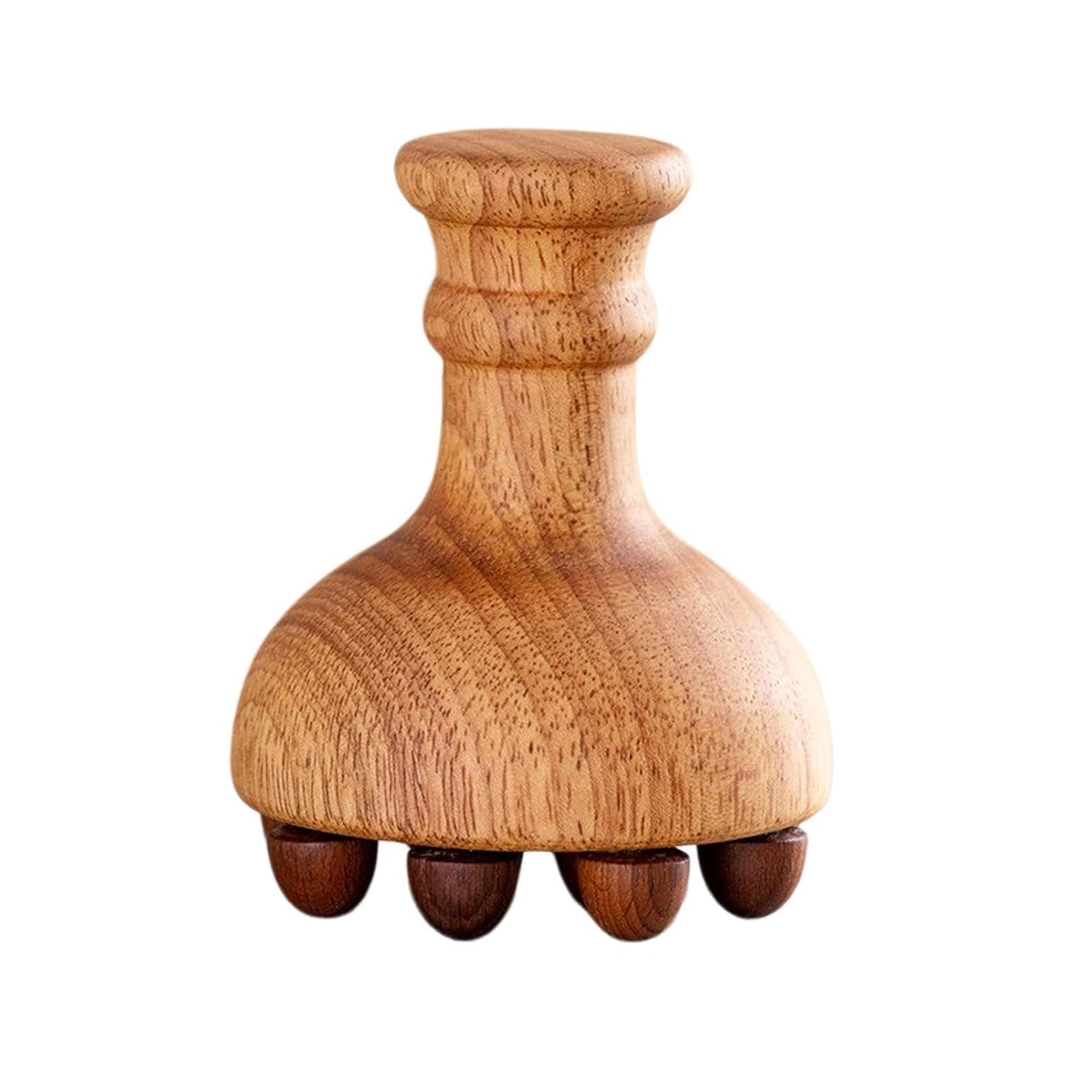 Wood Massage Tools Contouring Smooth Mushroom Manual Massager | Belly Sculpting Tools for Back Belly Face Neck Muscle Home Spa Travle Shower Yoga Salon Relaxation