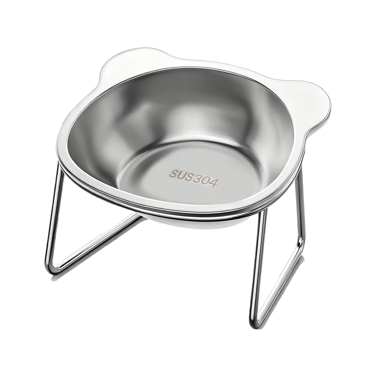 Elevated Pet Food Bowl, 15 cm Riser Stand, Spine-Friendly 15 Degree Tilt Design, 360 Degree Anti-Slip Base, Removable Bowl for Dogs and Cats, Feeding Station