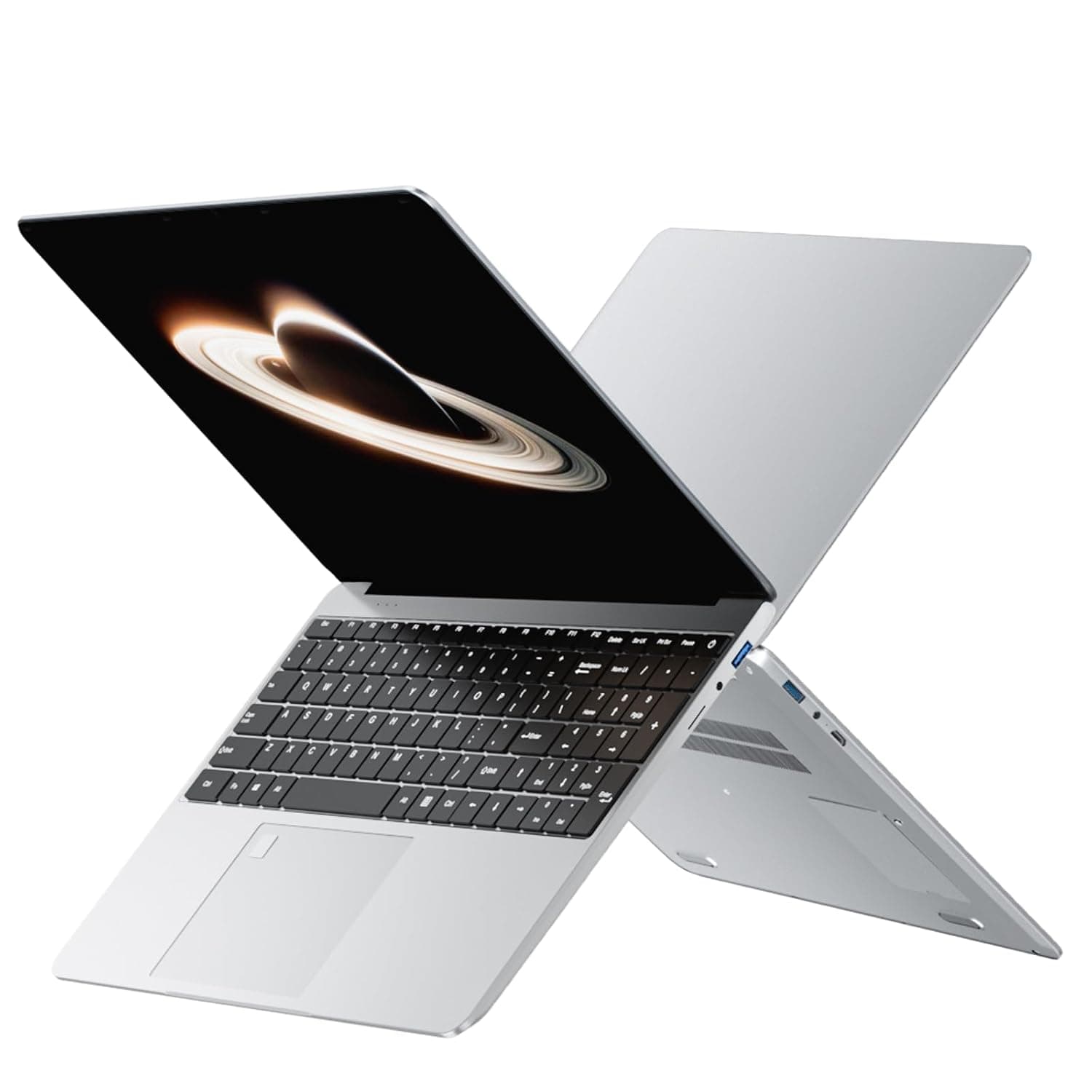 15.6“ 16GB RAM+512GB Laptop Computer, 4C4T N95 1.7-3.4GHz Win11 Notebook Computer, Fingerprint Reader, 8000mAh Battery PC, WiFi 2.4/5GHz, Bluetooth 4.2, Silver