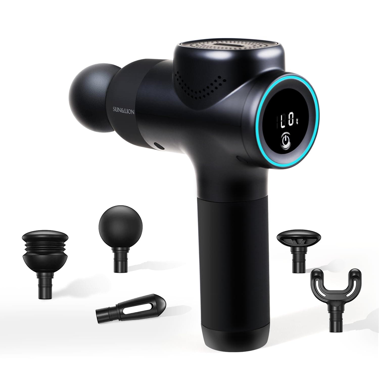 SUN&LION Note5 Athletes Massage Gun Deep Tissue Electric Handheld 200N Percussion Muscle Massager Gun Lightweight Design 12mm Amplitude Myofascial Muscle Deep Massage&Relaxation Pain Relief