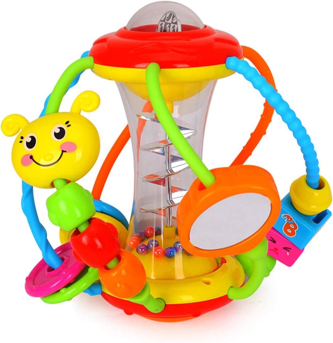 HOLA Baby Rattle Activity Ball - Shaker Grab Early Learning Sensory Toys for 0-12 Months - Gift for Newborn Babies, Toddler Boys and Girls