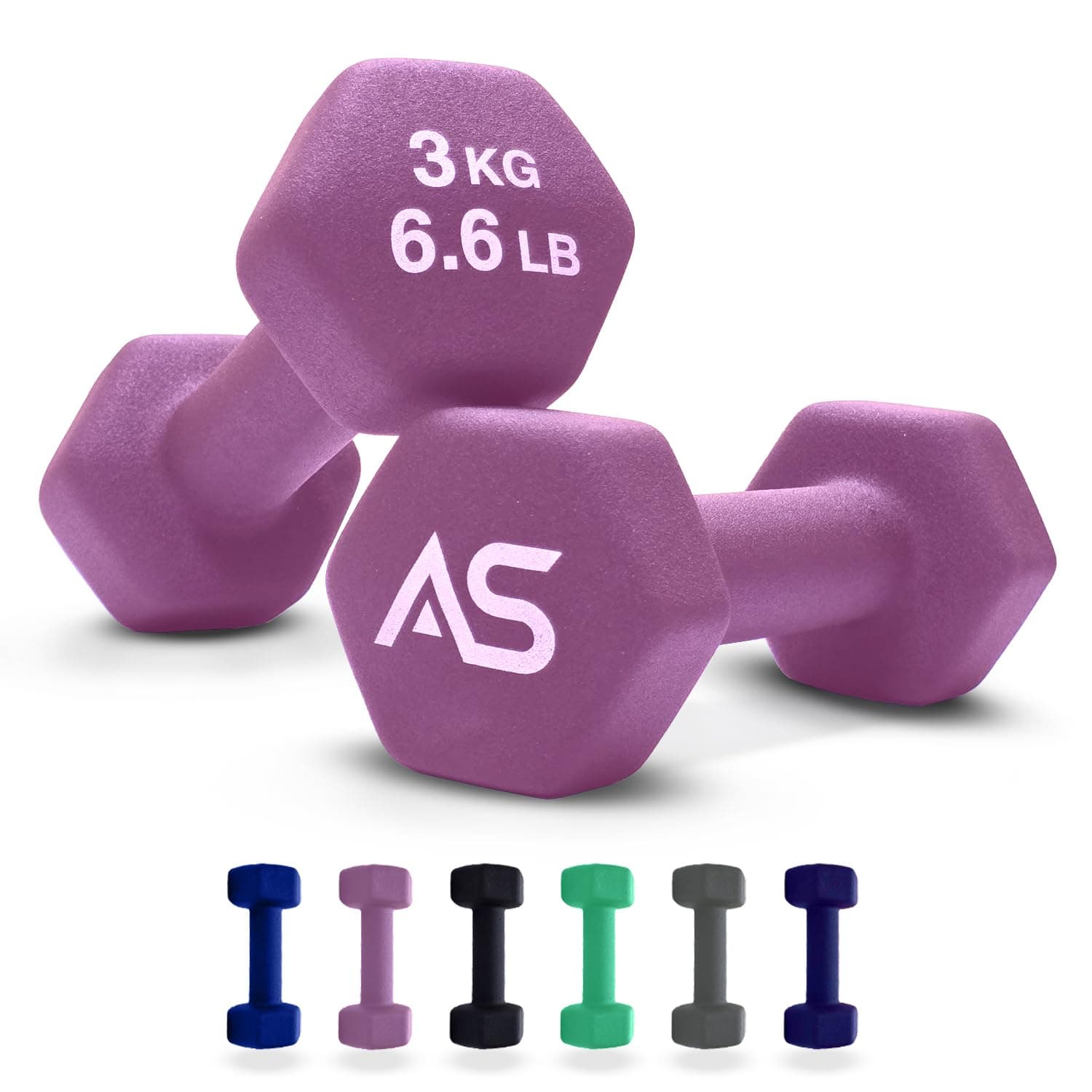 Allure Sphere Neoprene Dumbbell Set For Home Gym Exercise - Anti Slip Fitness Equipment For Pilates, Cardio, Training - Anti Sweat Hex Dumbbells in 1Kg 2Kg 3Kg 4Kg 5Kg In Pair