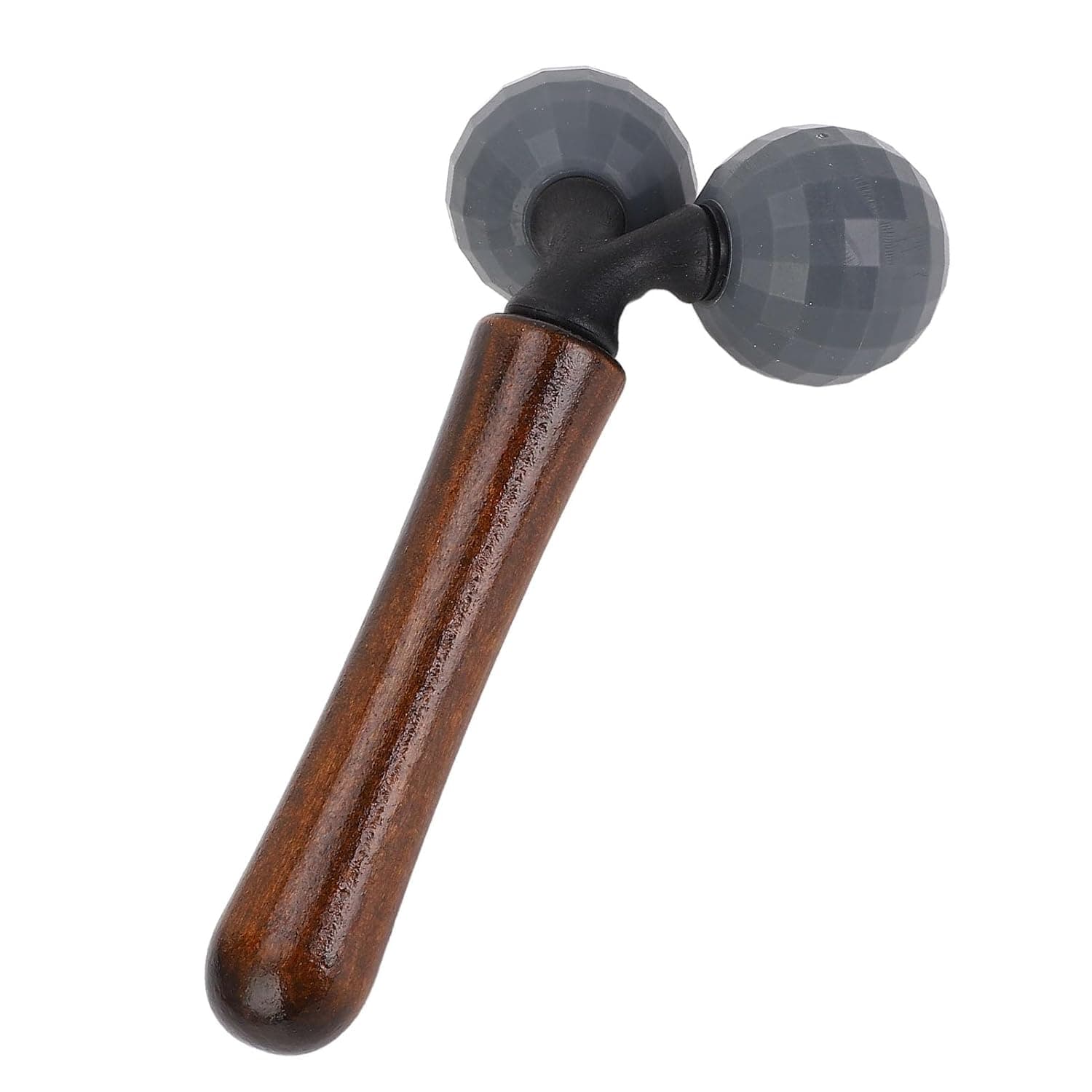 Manual Massage Roller with Wooden Handle, 2 Wheels, Y-Shaped Massager for Body, Self Massage Roller for Muscles, Body and Relaxation.