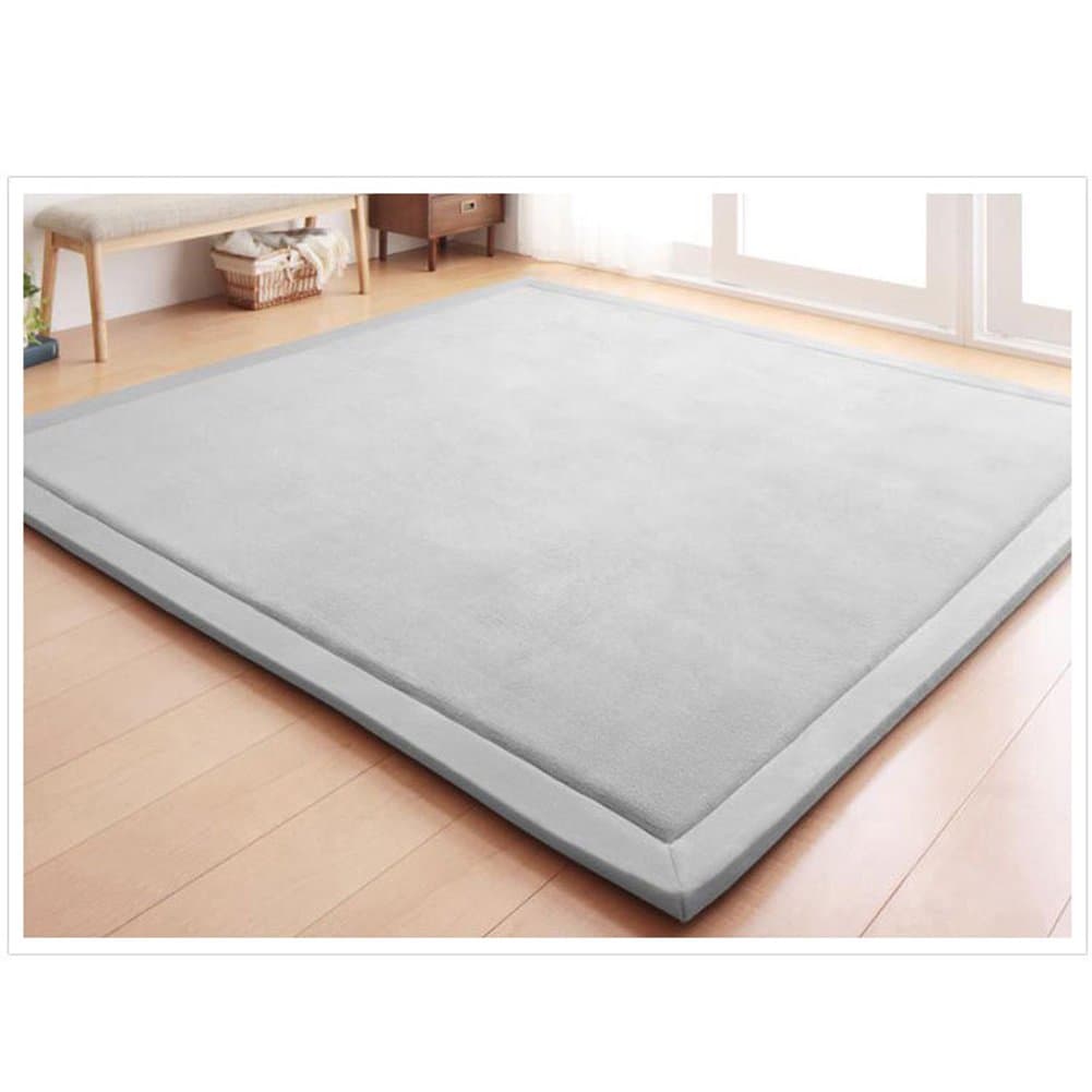 Coral Velvet Area Rugs Play Mat Carpet for Nursery Baby Toddler Children Kids Room, Yoga Mat Exercise Pad (Gray, 180 x 200cm)