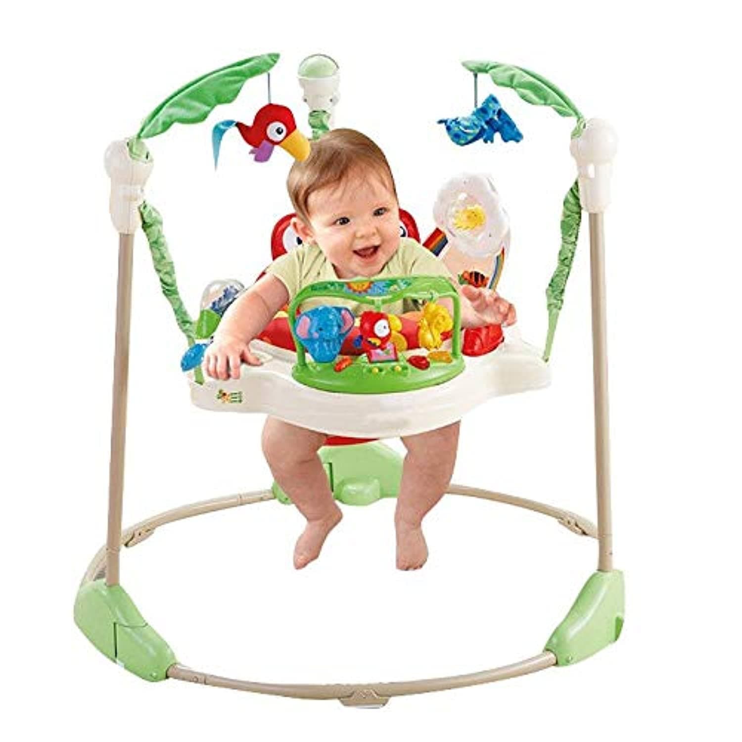Multifunctional Electric Baby Jumping Walker Cradle Rainforest Baby Swing Body-Building Rocking Chair Lucky Child Swing For Child (3-Month To 3-Year) - (Green And White)