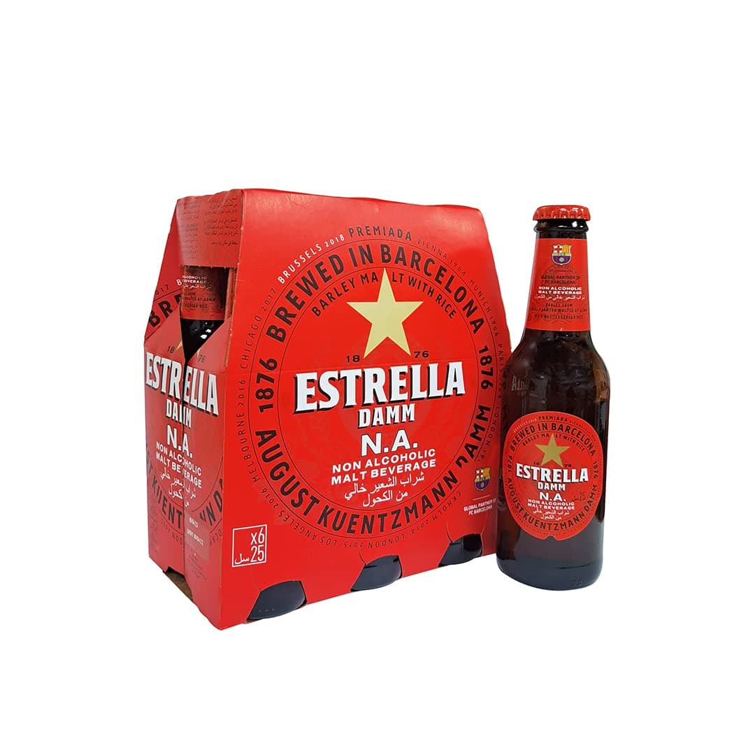 Estrella NON ALCOHOLIC MALT BEVERAGE - BOTTLE, 6 X 250ml