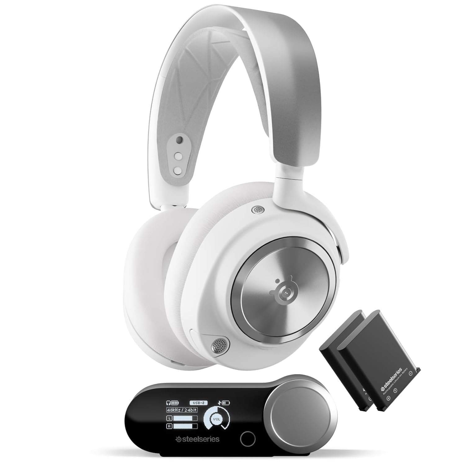 SteelSeries Arctis Nova Pro Wireless PC Gaming Headset, White