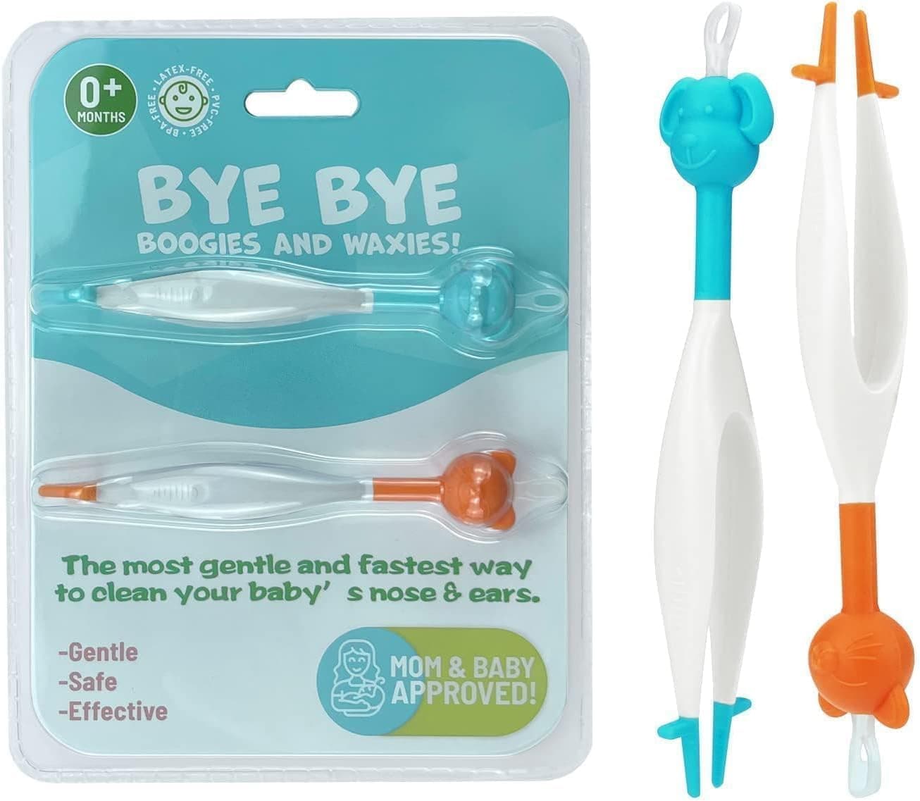 Aputue Nose and Ear Gadget, Baby Nose and Ear Cleaner, Safe Baby Booger Remover, Easy Nasal Booger and Ear Cleaner for Newborns and Infants, Dual Earwax and Snot Remover, Essential Baby Care Products