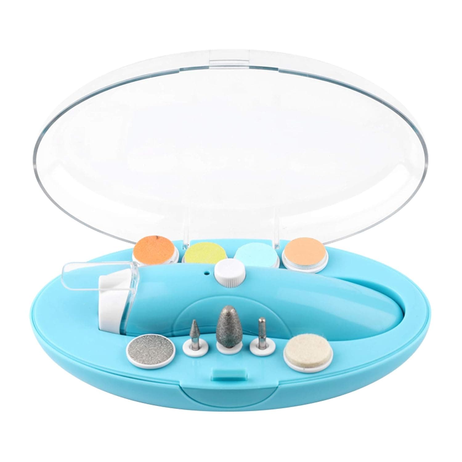 Baby Care Kit, 2 Packages Baby Nail Trimmer Electric Baby Nail File with Light 9 Grinding Heads Storage Box Trim Polish Grooming Kit for Newborn Infant Toddler