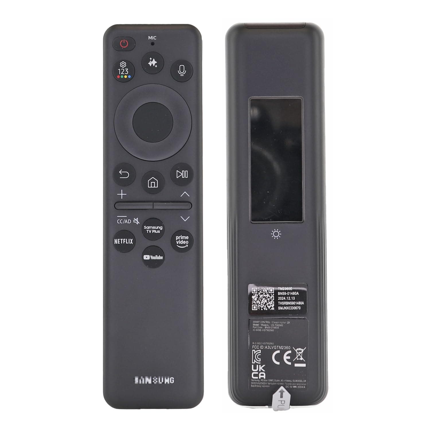 Dan's Originals BN59-01480A / TM2360E for Samsung TV Remote Control with AI, Voice and Pointer for 2025 TVs - Eco Solar Cell - Supplied with QN75QN80FDFXZA, QN55S90FDFXZA, QN98QN990FFXZA, and More