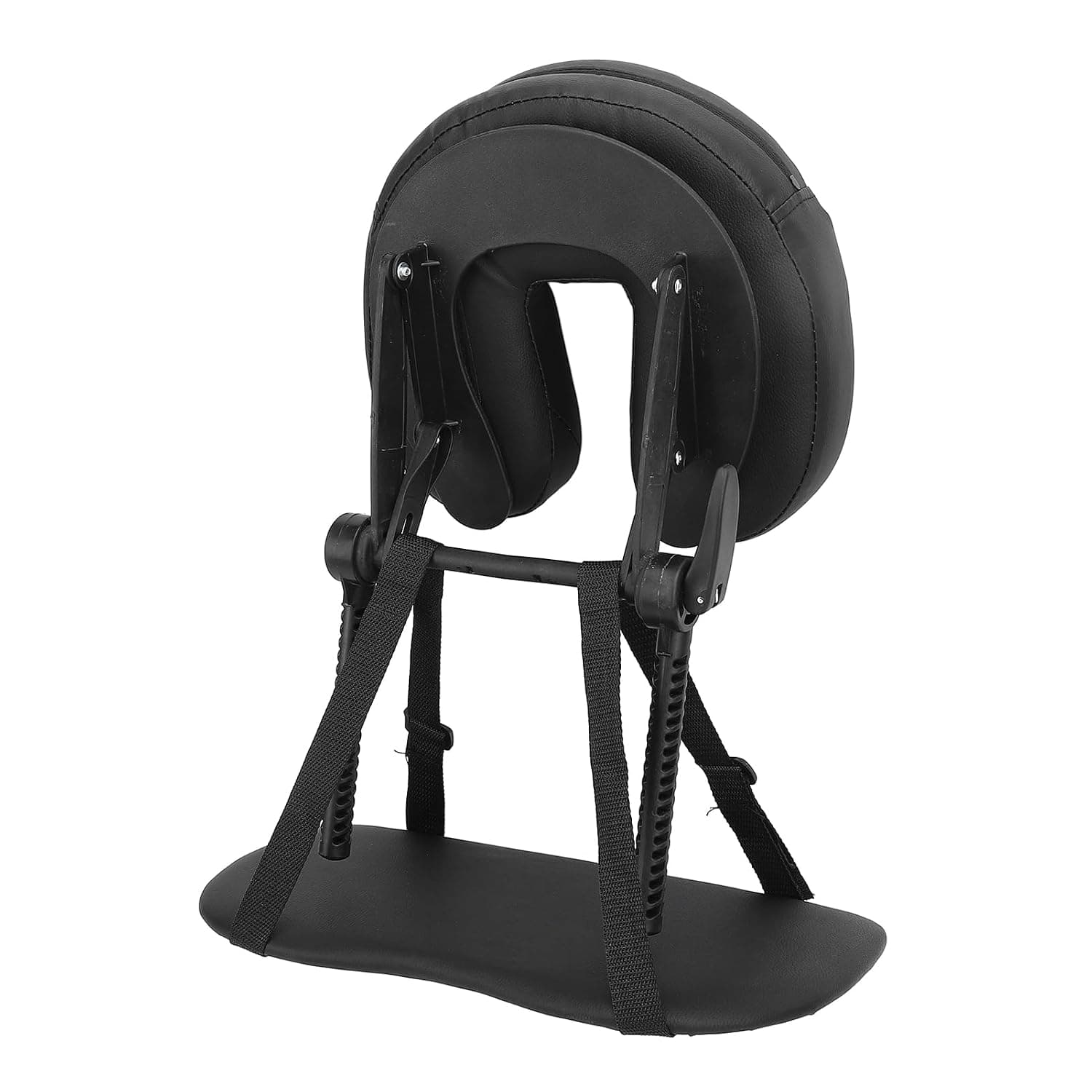 Asixxsix Massage Bed Headrest, U Shape Beauty Bed Headrest Cradle with Hand Rest, Adjustable Height Folding Massage Table Face Pillow Replacement for Beauty Salon, Black