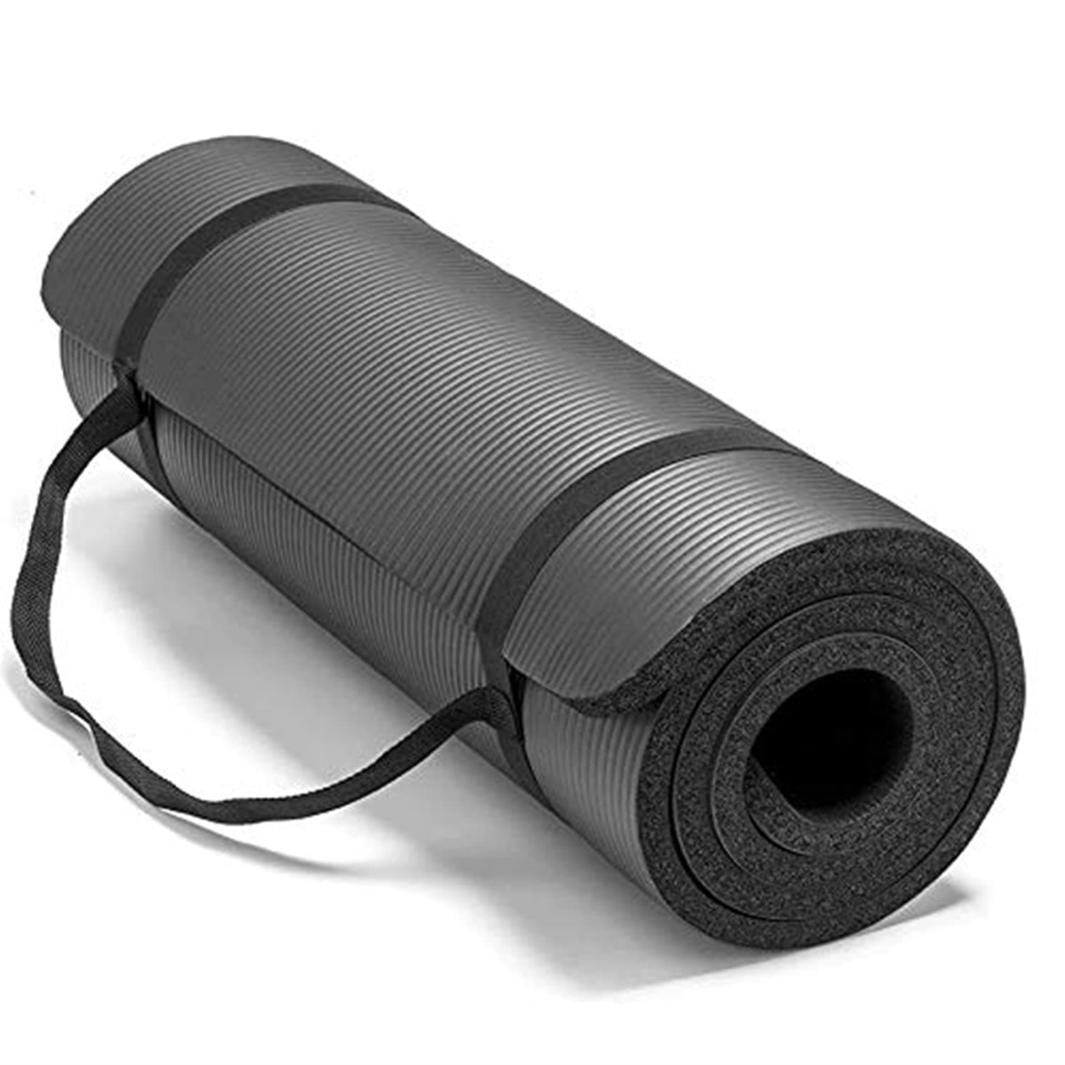 SKEIDO Non-Slip Yoga mat 10mm Thick NBR Gym Home Exercise Sport -183 * 61cm-Black