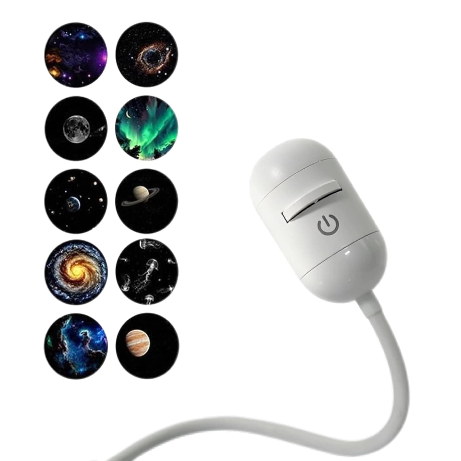 2-in-1 Galaxy Projector Night Light, USB Mini Night Light Milky Way Mood Lighting for Car and Bedroom, LED Space Galaxy Lamp Decor (10 Projection Films)