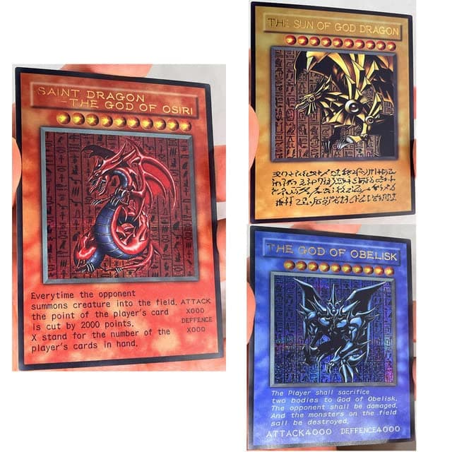 SA-LUX - Yu%Gi%Ohs SR Blue Eyes White DRAGONs English DIY Тоуs Hobbies Hobby Collectibles Game Collection Anime Cards (3PCS B10)