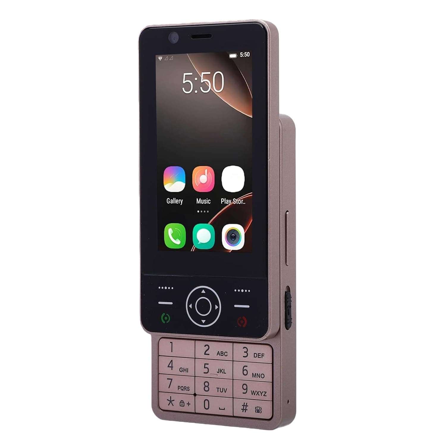 XUMIUZIY 4G Slide Phone, 4G LTE Unlocked Mobile Phone with 3" Touch Screen, 2GB RAM 16GB ROM, 2MP Dual Camera, Dual SIM Card Slot, WiFi & Bluetooth, 2000mAh Battery (Gold)