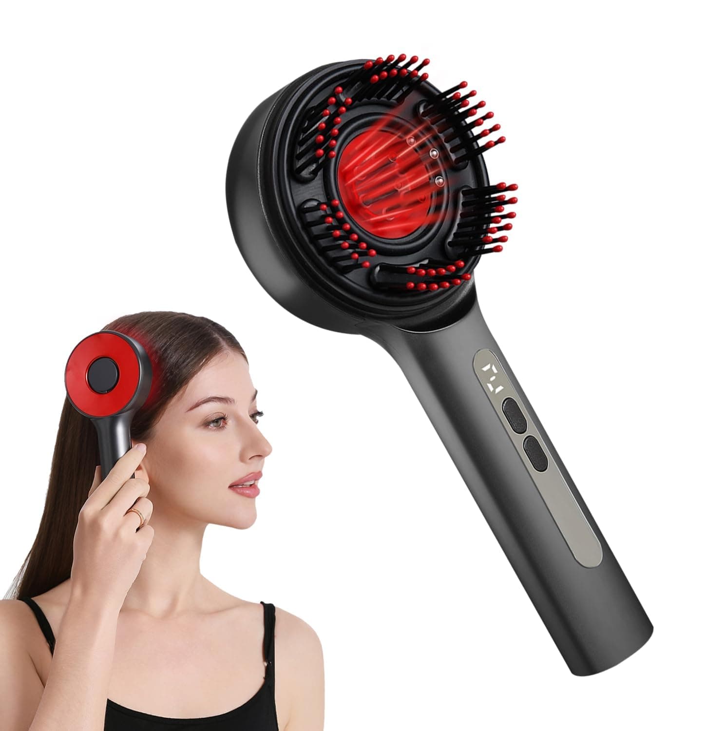 Scalp Massager Brush, 3-in-1 Cordless Electric Hair Scalp Massage with Essential Oil Applicator, Handheld Portable Scalp Care Brush for Hair Growth, Waterproof Head Messenger Device Red Light Therapy