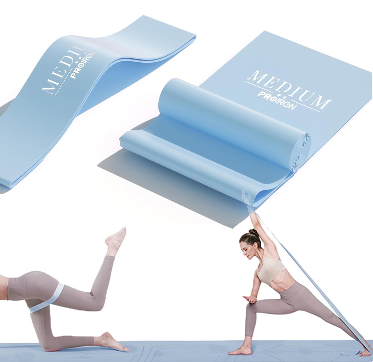 PROIRON 2 in 1 Resistance Bands Set - Includes Resistance Loop Bands, Physical Therapy Bands for Home Fitness, Stretching, Strength Training, Physical Therapy,Elastic Workout Bands for Whole Body