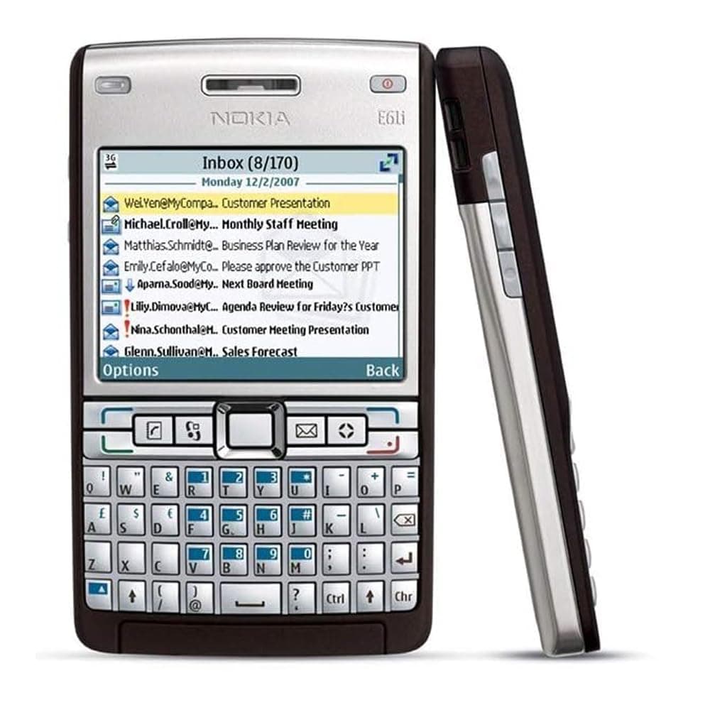 Nokia E61i Single-Sim 60MB ROM + 64MB RAM (GSM Only | No CDMA) Factory Unlocked 3G Cellphone (Silver/Mocca) - International Version