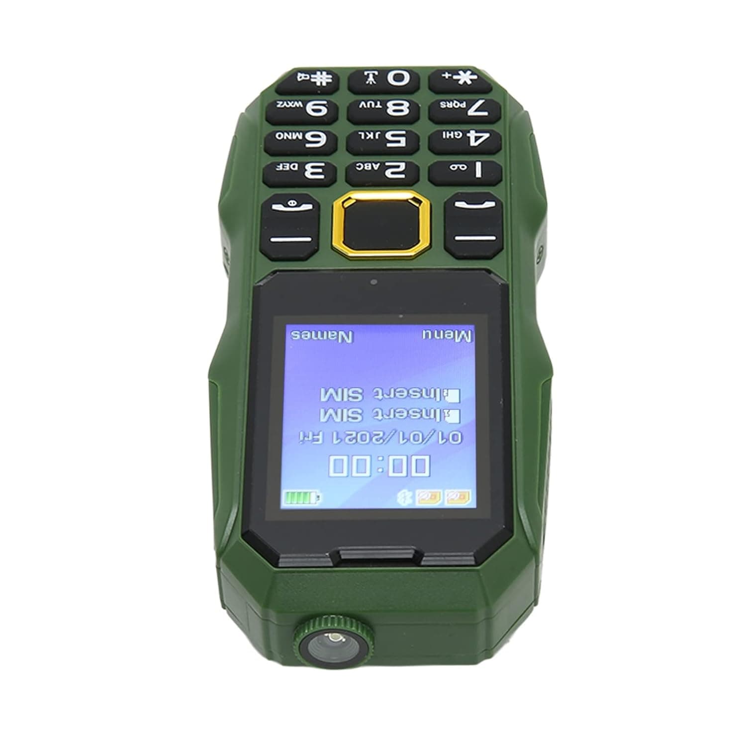 Elderly Mobile Phone, Multilingual 5800mAh Battery Button Mobile Phone 1.8 Inch Screen 2G (Green)
