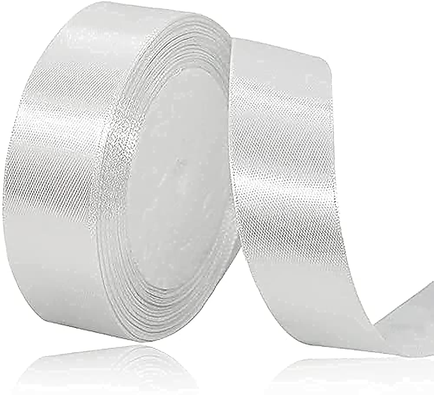 MARKQ White Satin Ribbon, 24mm x 25yd Fabric Polyester Ribbon for Gift Wrapping, Party Favors, Wedding Decorations, Bow Making, Bouquets, Sewing Projects & Craft Supplies