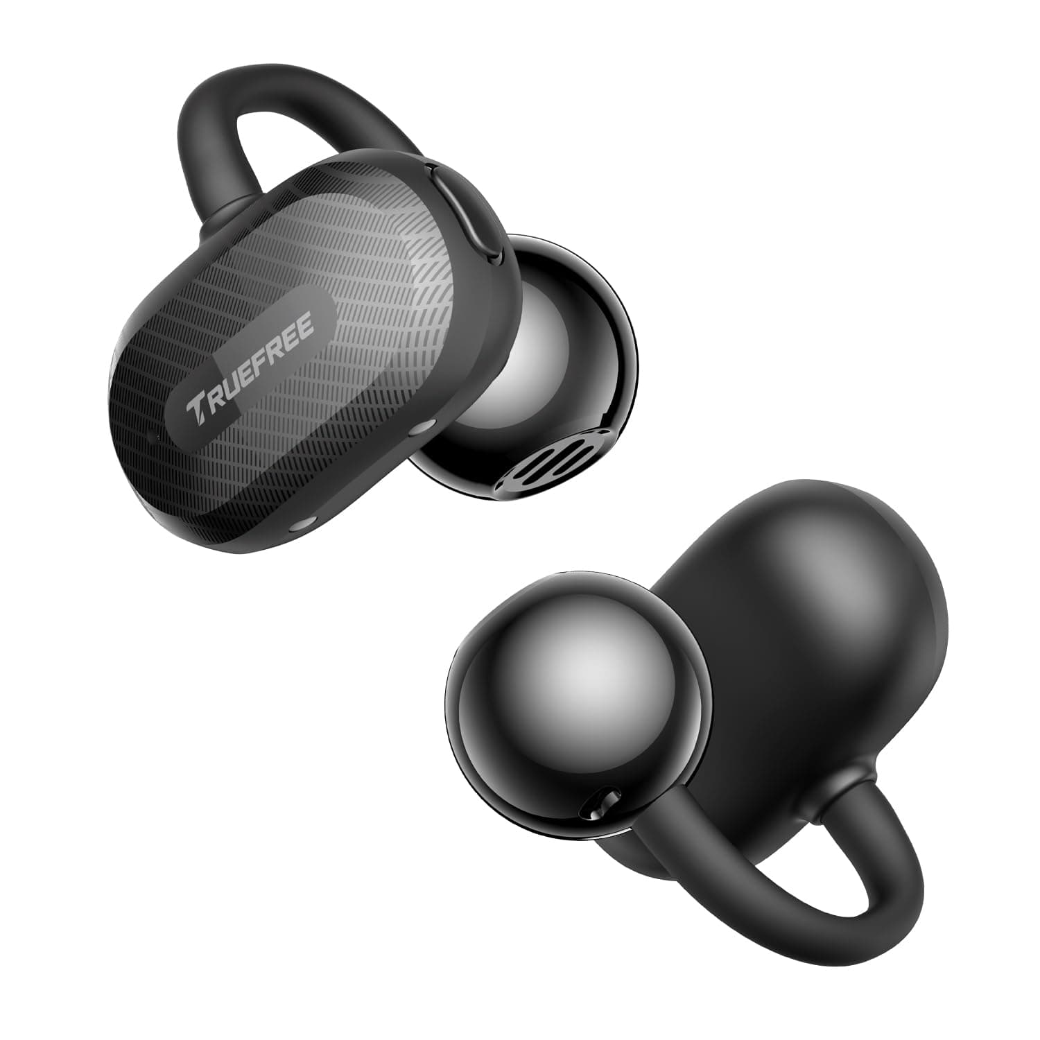 TRUEFREE C10 Clip-On Wireless Earbuds, Open-Ear Earphones, Bluetooth 5.4, 12mm Driver with Spatial Sound, 28H Playtime, IPX5 Water-Resistant, AI-ENC Clear Calls, Dual Connection, App Customizable