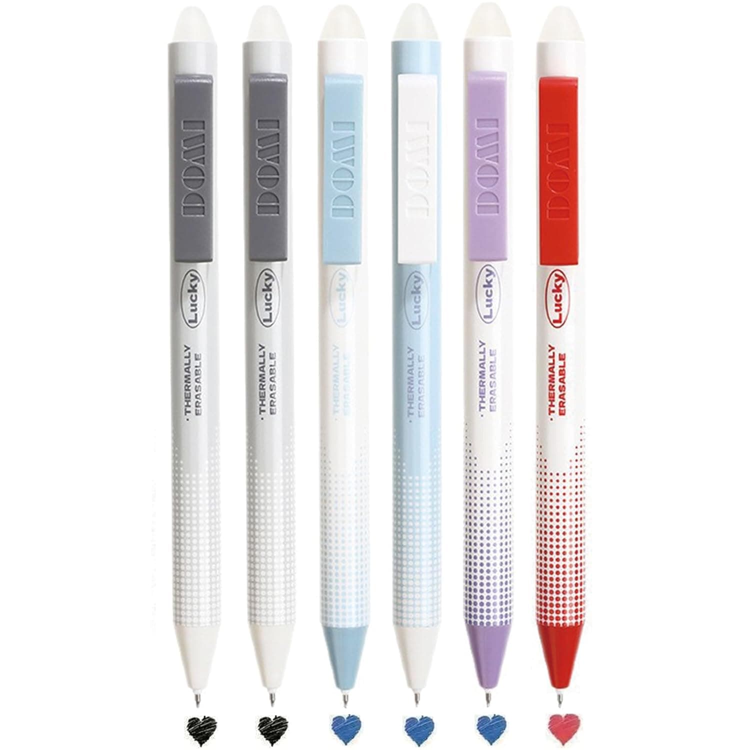 MOZXIRZ 6 Pcs Erasable Gel Ink Pens Erasable Retractable Pens 0.5mm Black Blue Red Ink Smooth Writing Pen Office School Supplies Aesthetic Pen for Women Men Girls Boys (Mix Ink Colors)