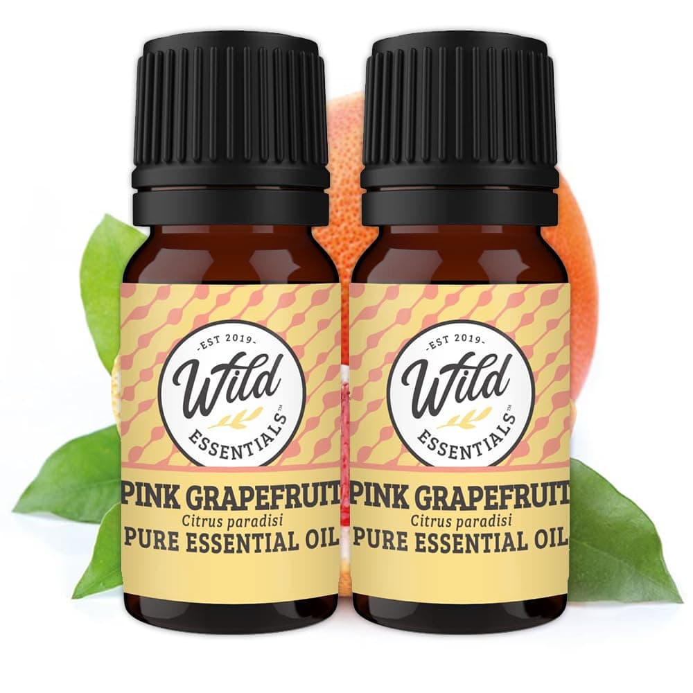 Wild Essentials Pink Grapefruit 100% Pure Essential Oil 2 Pack - 10ml, Therapeutic Grade, Made and Bottled in The USA, Uplifting, Energizing