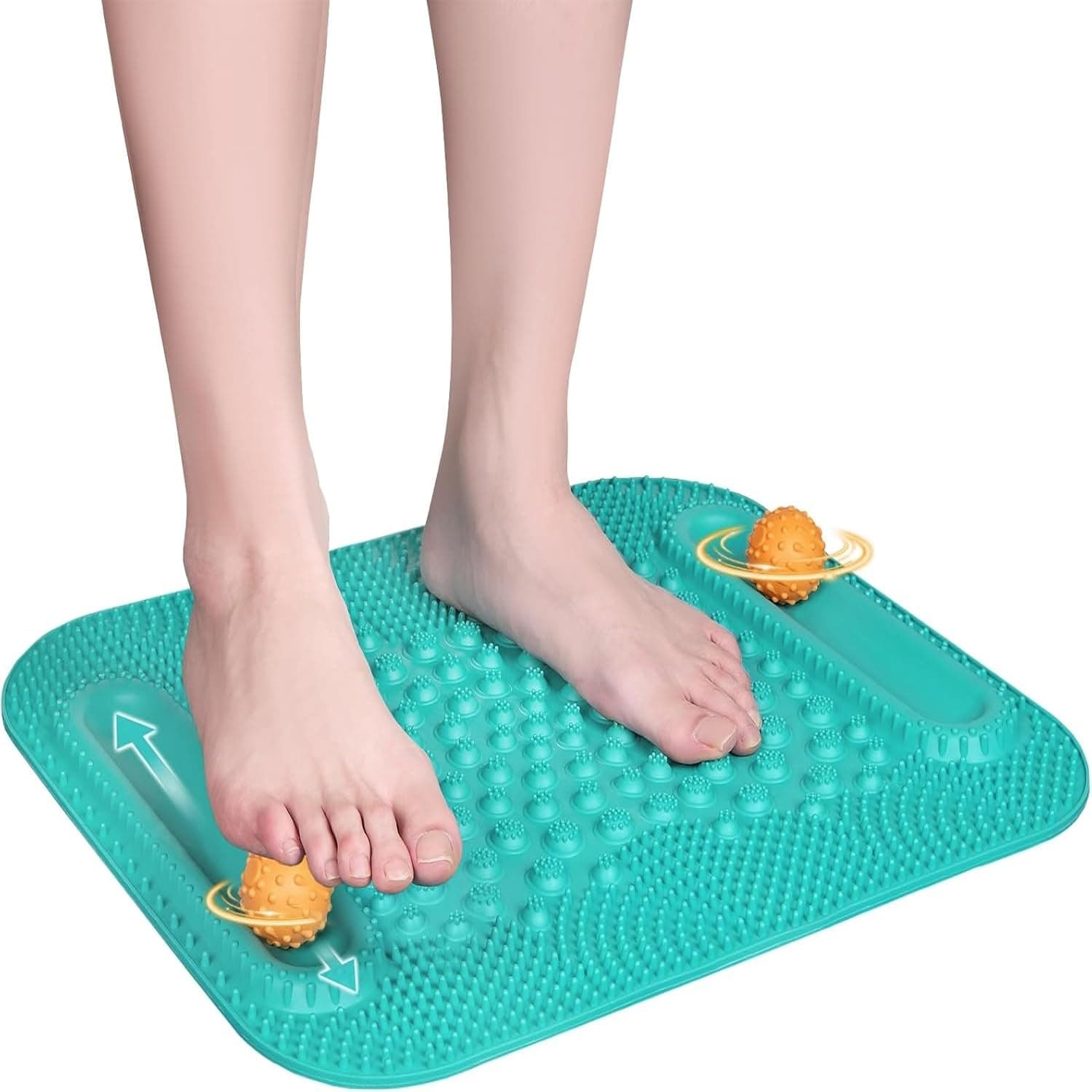YelaJoy Blue Acupressure Foot Massage Mat & 5-Zone Reflexology Pad with Dual Ball Tracks, Circulation Recovery Mat for Muscle Relax, Stress & Pain Relief at Home, Gym