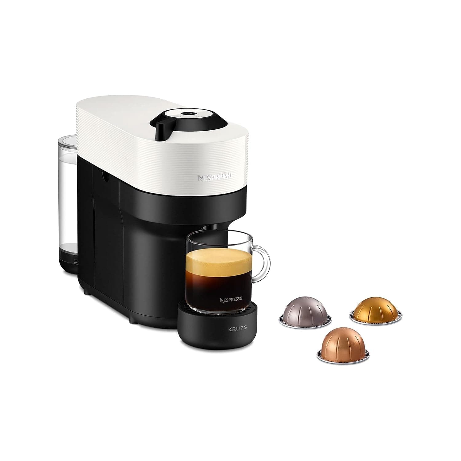 Nespresso Vertuo Pop Coffee Pod Machine by Krups, Coconut White, XN920140,Coconut White