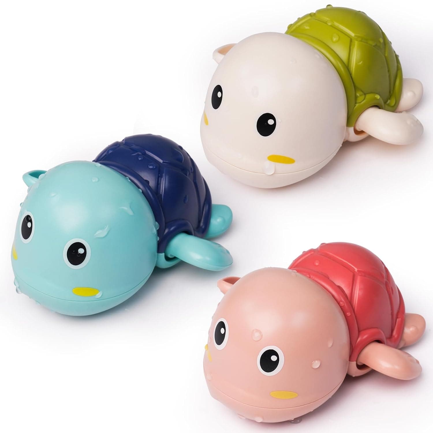 Bath Toys 3 Pack with 3 Colors, Cute Swimming Turtles Wind Up Toys for Baby Toddlers 1+ Year Old | Floating Bath & Pool Toys for Kids Age 1-3-5 | Baby Shower & Birthday Gift (Boys Girls)