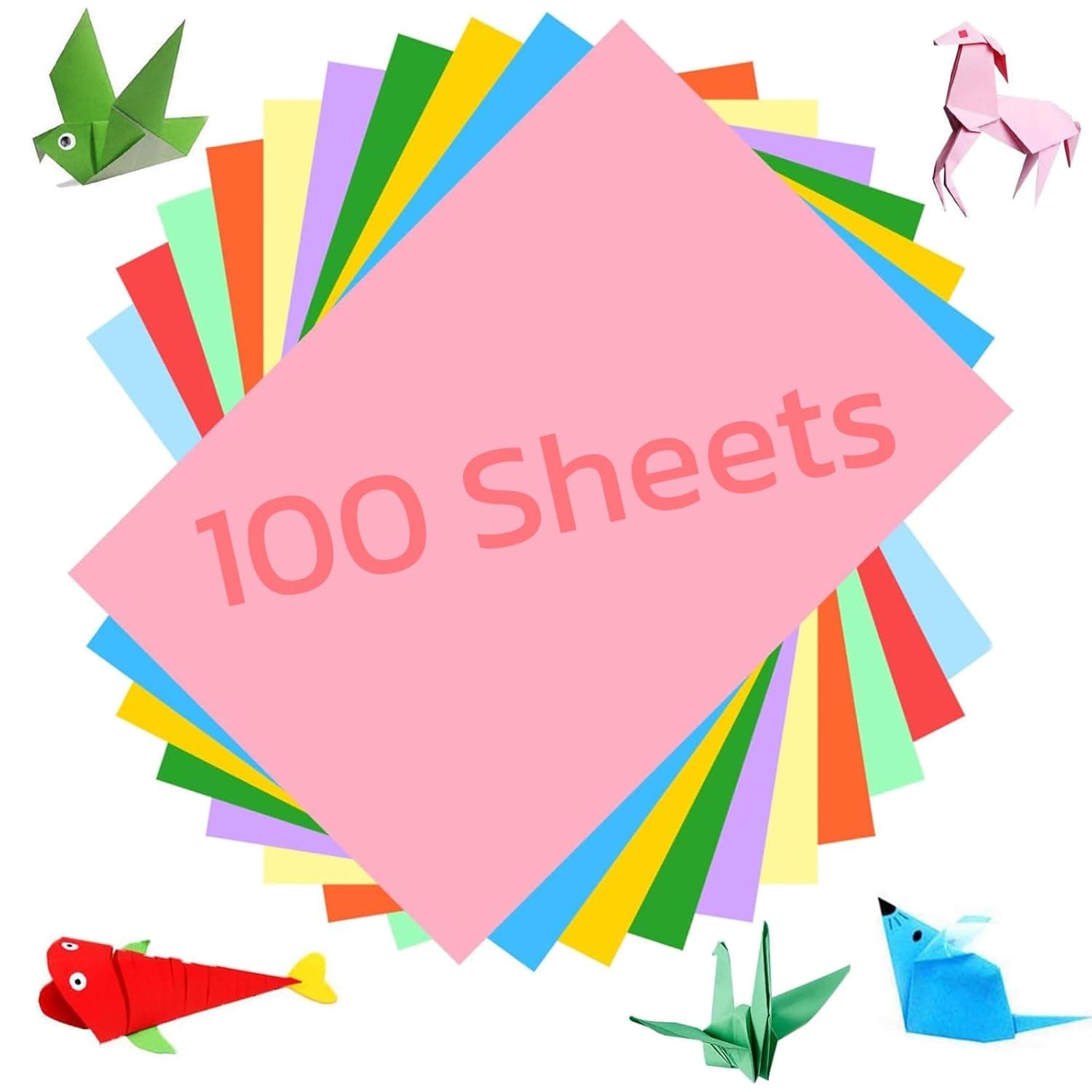 100 Sheets Colored Paper, A4 Color Paper Sheets for Decorating Drawing Origami DIY Arts and Crafts, Teacher Classroom Must Have, - 10 Assorted Colors, 8.3*11.7 inches